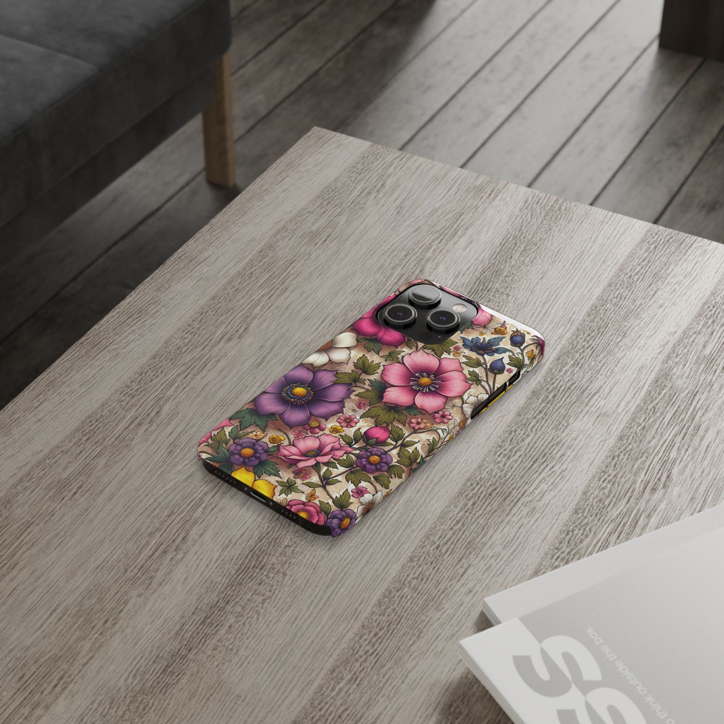 Floral Slim Phone Case - Vibrant Flower Design, Unique Floral iPhone Cover, Flower Phone Case, Gift for Her, Stylish Accessories