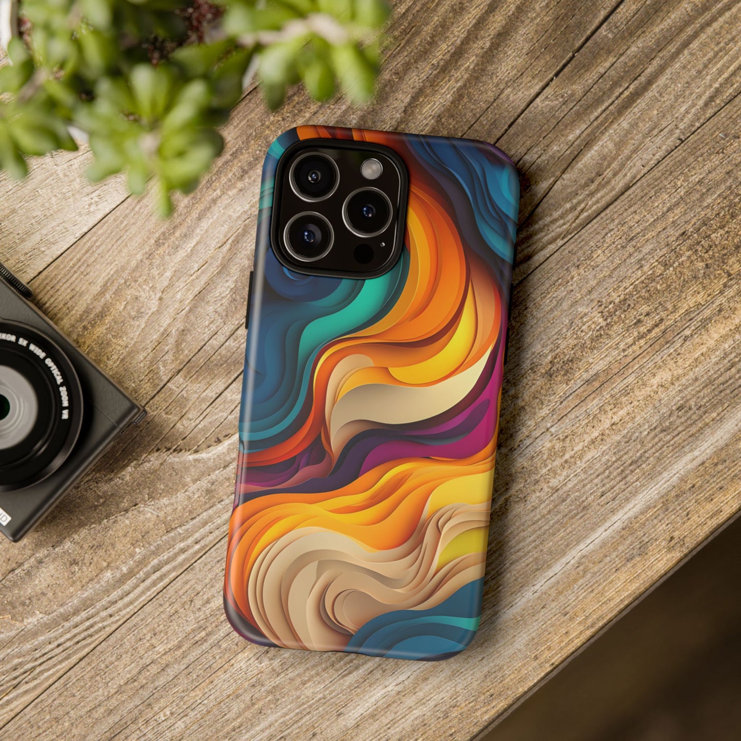 Colorful Modern Art Phone Case, Bold Abstract Swirl Design for iPhone, Samsung, Google Pixel Vibrant Artistic Phone CoverPerfect Gift Idea