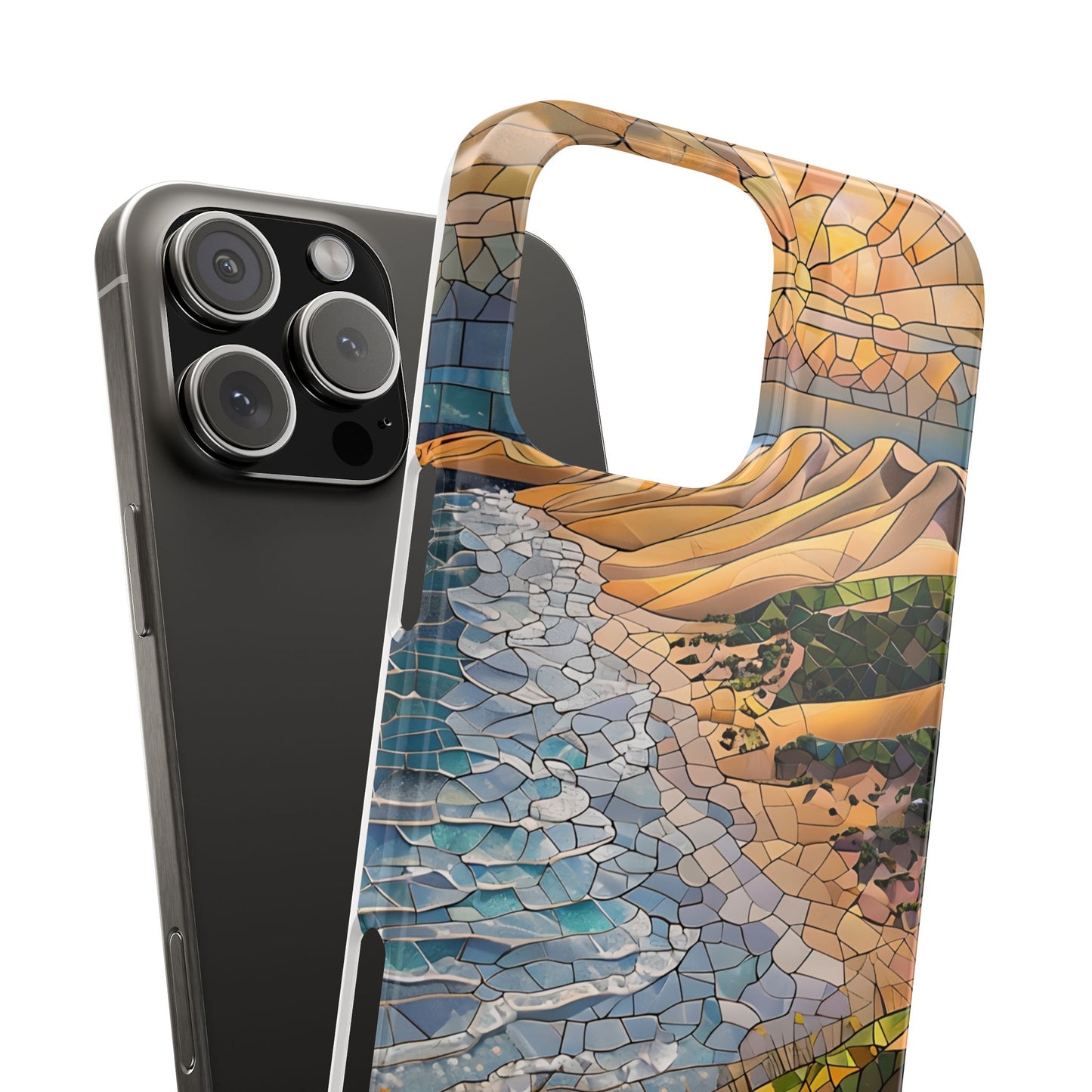 Indiana Dunes National Park Michigan Slim Phone Case, Mosaic Phone Case, East U.S. Nature Art, Coastal Chic, Ocean Lovers, Nature Inspired