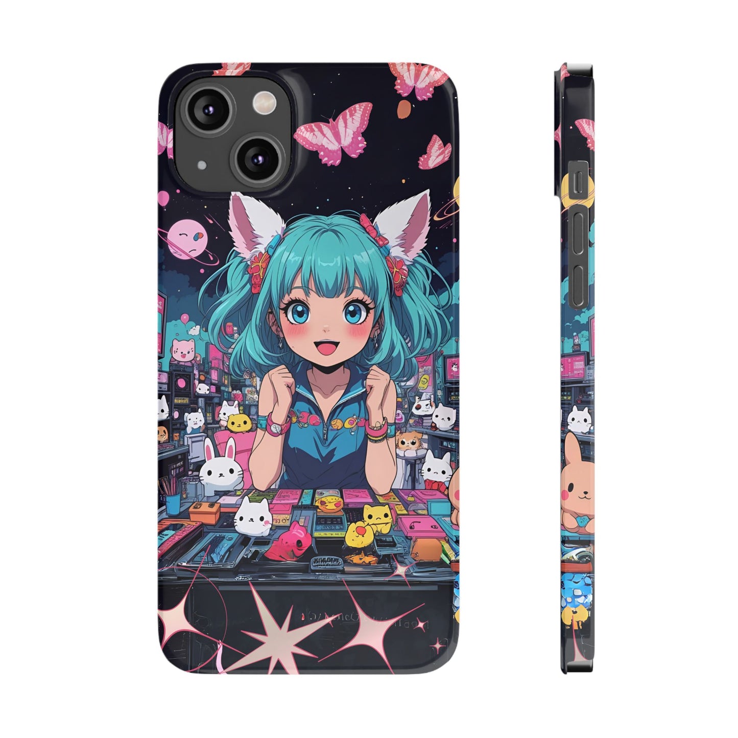 Cute Slim Phone Case, Kawaii Anime Phone Case, Aesthetic Phone Cover, Gift for Anime Lovers, Fun Mobile Accessory