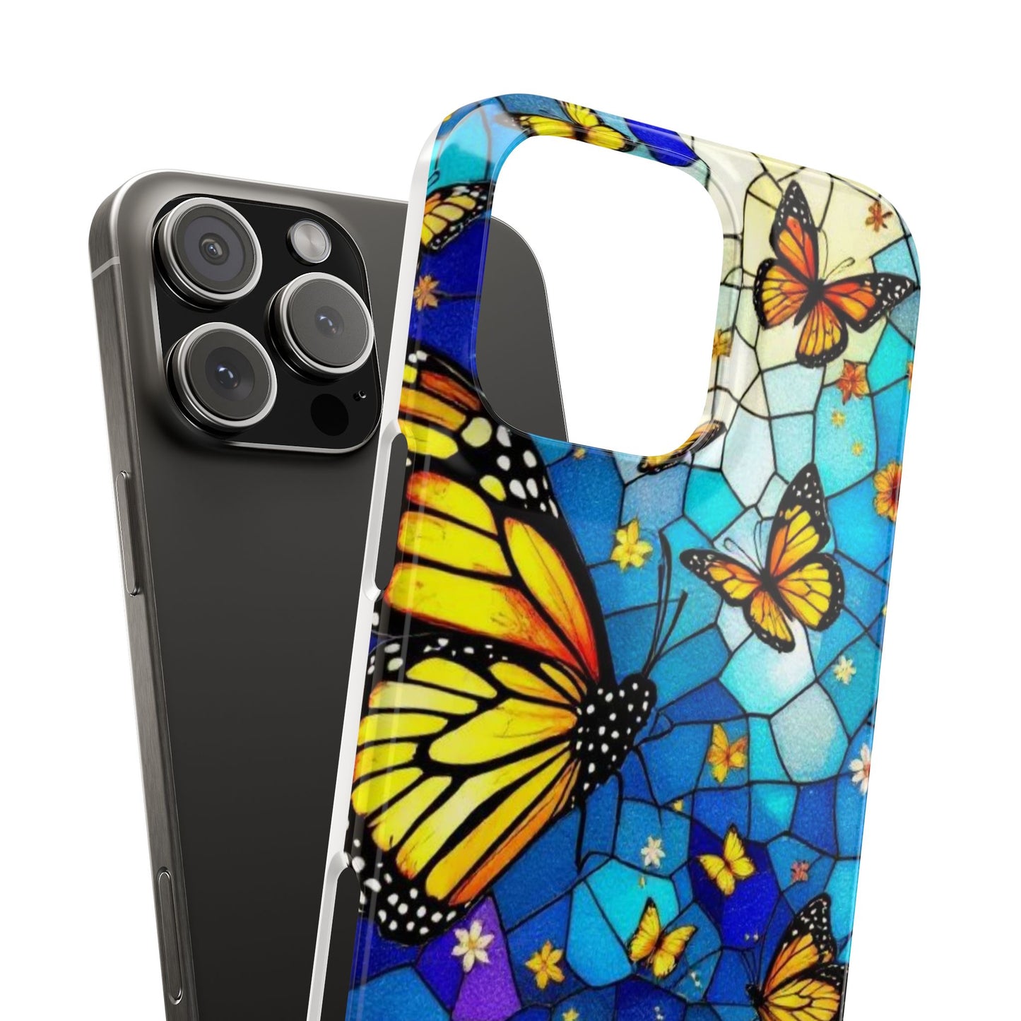 Butterfly Garden Slim Phone Case - Colorful Floral Design, Gift for Nature Lovers, Birthday Surprise, Eco-Friendly, Summer Vibes