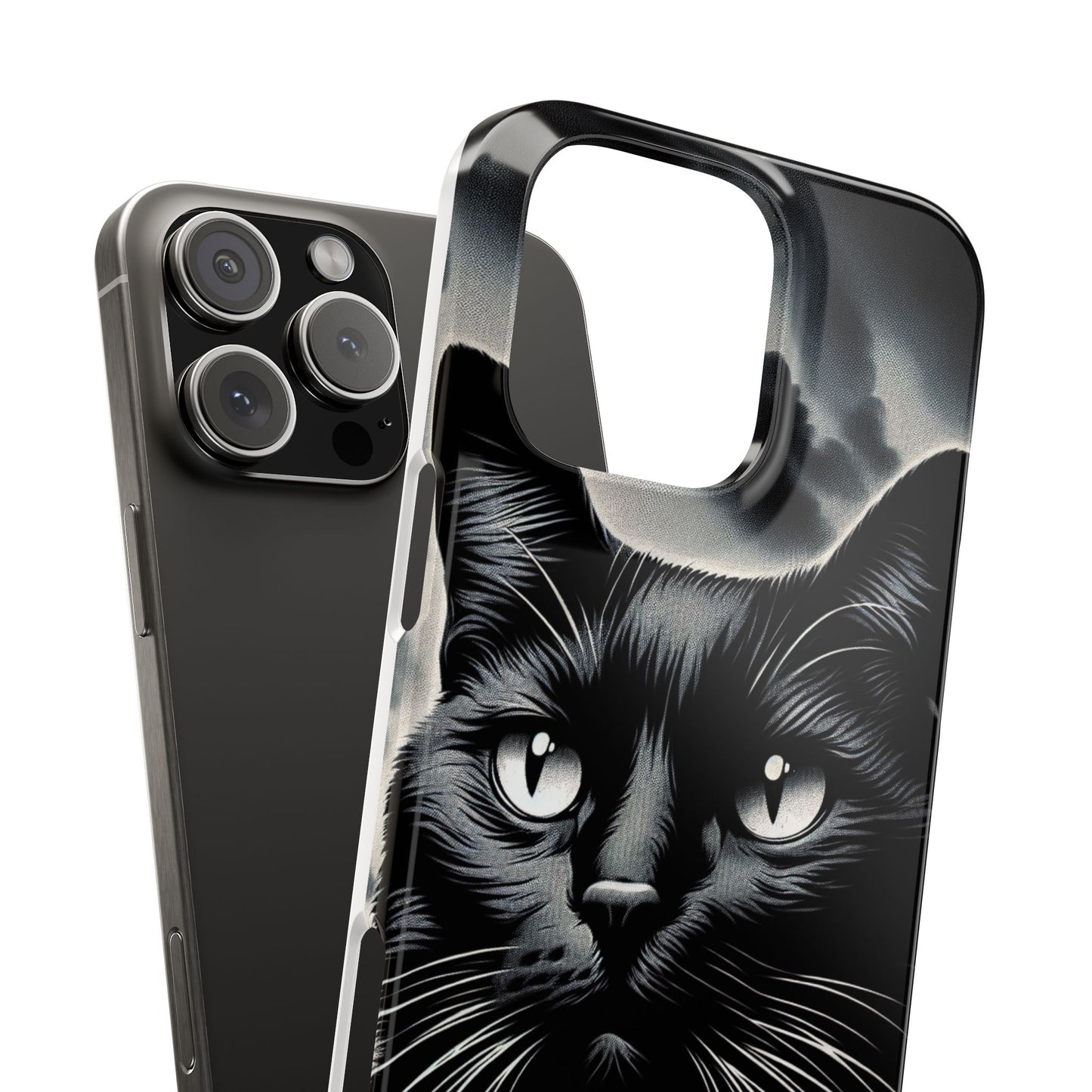Black Cat Halloween Slim Case Coquette - Creepy Cute Gift for Her, Goth Coquette Spooky Tough Case, Compatible with iPhone, Galaxy, Google