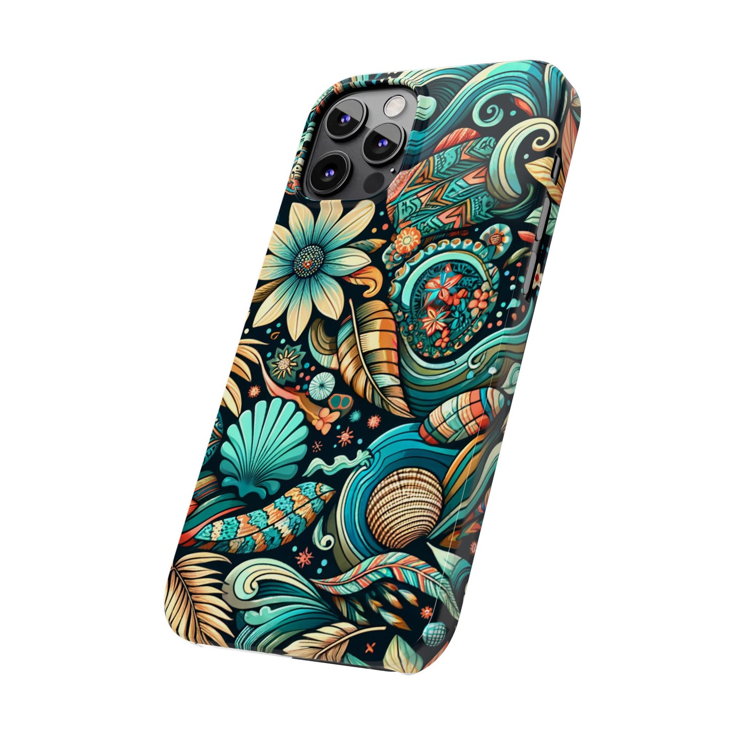 Floral Wave Phone Case - Vibrant Slim Protector, Bohemian Style, Perfect for Gifts, Nature Lovers, Summer Vibes, Eco-Friendly Design