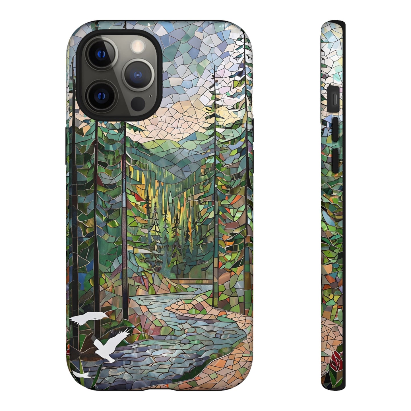 Olympic National Park Phone Case, Mosaic Phone Case, Olympic National Park Art Gift, Scenic Waterfall Phone Cover, Landscape Aesthetic Case