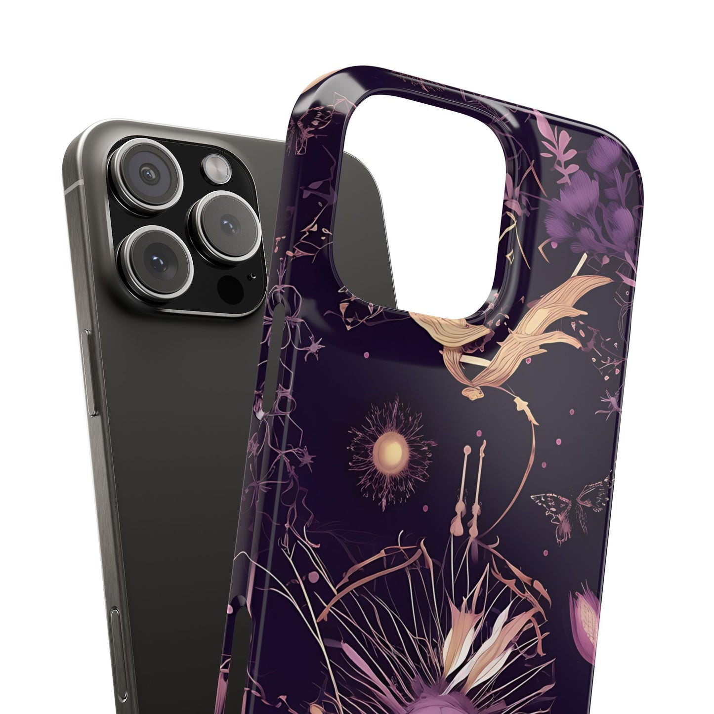 Gothic Floral Slim Phone Cases, Ghostly Style Mobile Cover, Dark Aesthetic Gift, Unique Protective Case, Perfect for Halloween