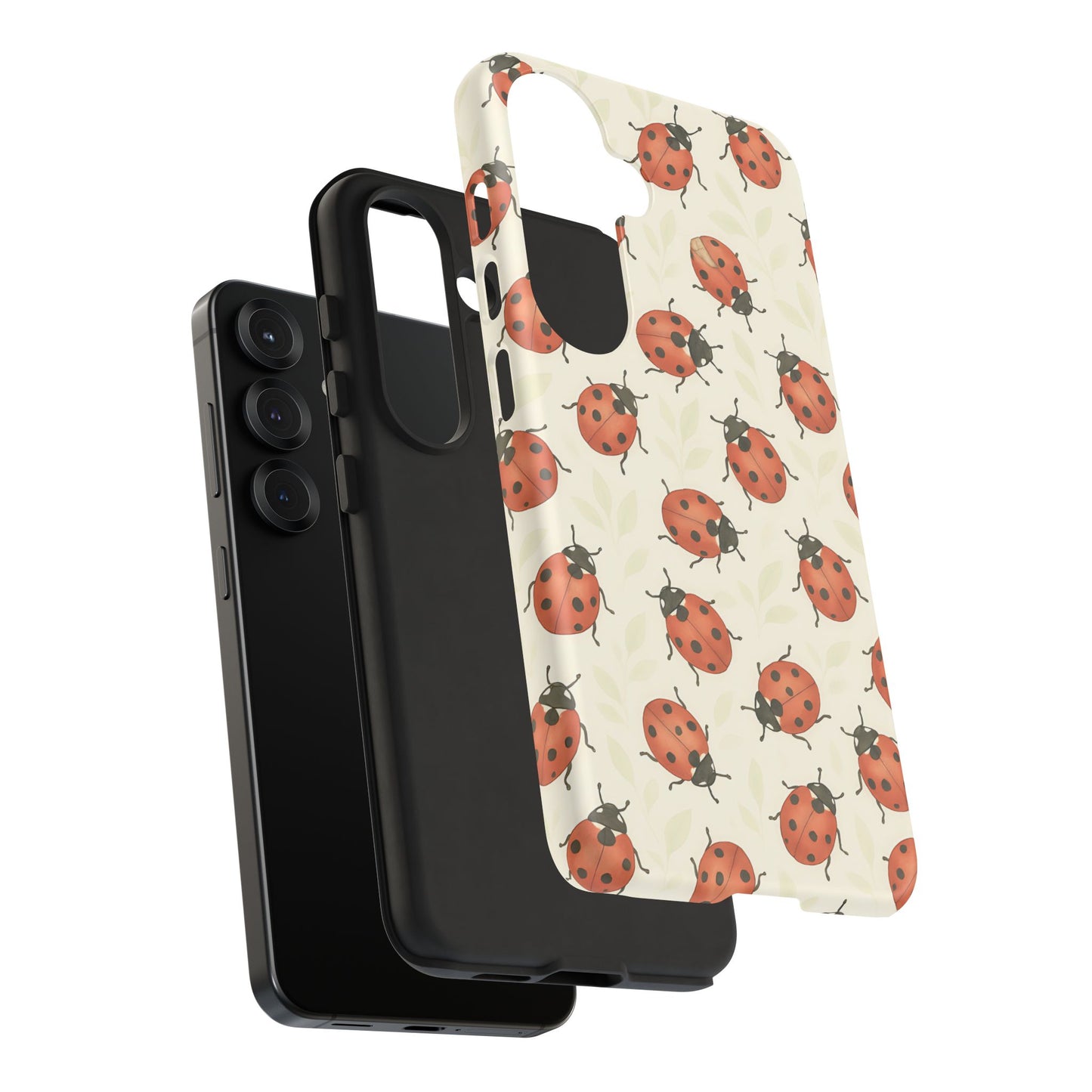 Ladybug Tough Phone Case - Cute Insect Aesthetic, Nature-Inspired Pattern Art, Compatible with iPhone, Galaxy, and Google Phones