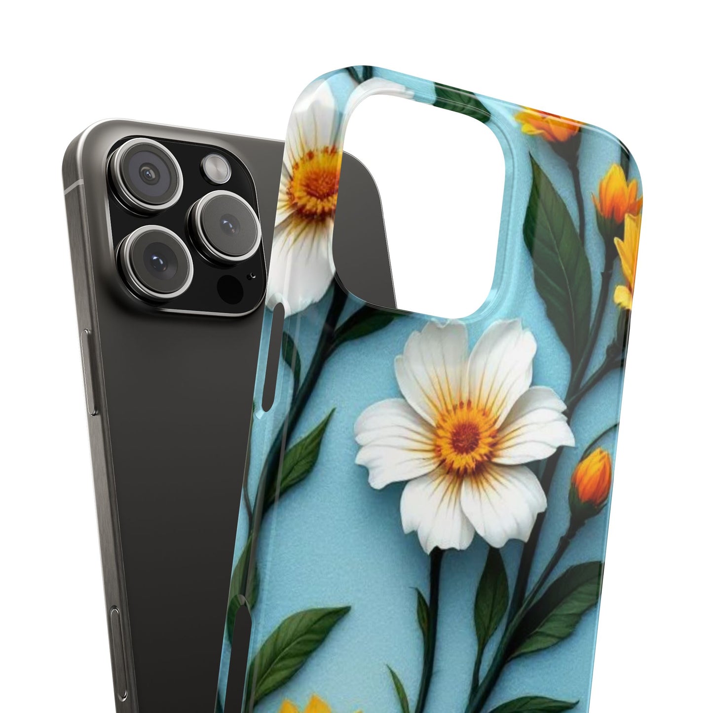 Floral Slim Phone Case, Smartphone Accessories, Gift for Her, Nature Lover Gift, Spring Decor, Cute Phone Cover