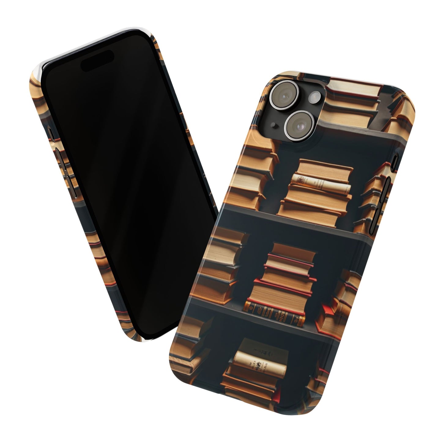 Bookshelf Slim Phone Cases, Literary Gift, Book Lover Accessory, School Supplies, Unique Phone Cover for Readers