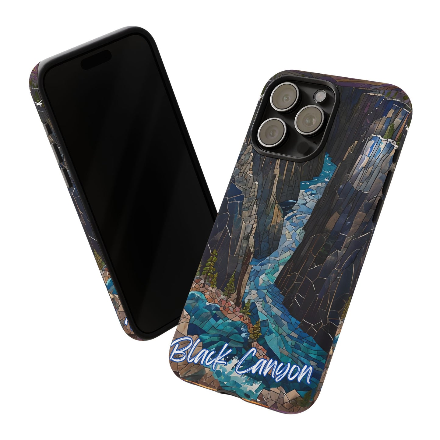 Black Canyon Phone Case, Mosaic Phone Case, Mountain Nature Art, National Park Gift, Scenic Forest Phone Cover, Landscape Aesthetic Case