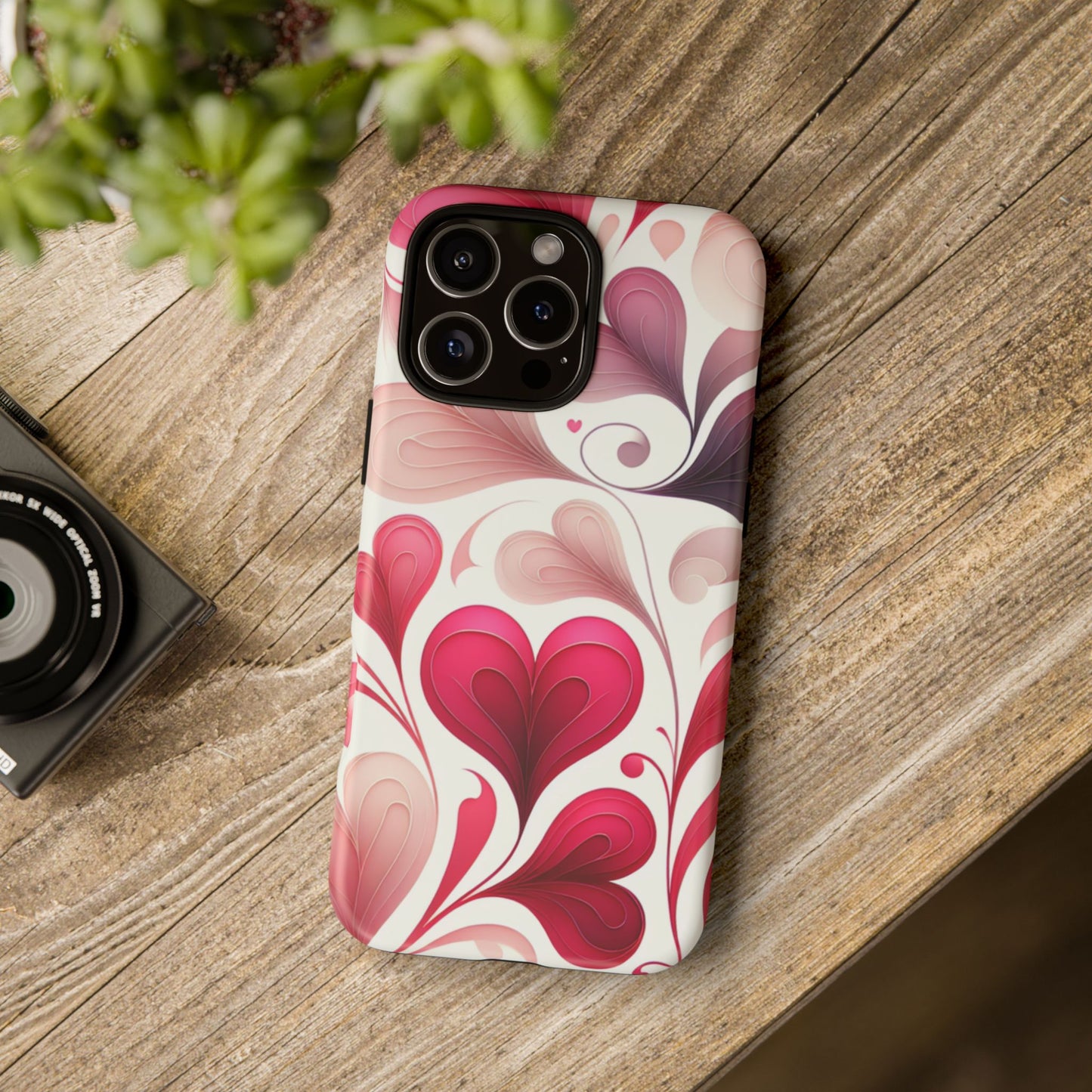 Coquette Romance Stained Glass Design Heart Case for iPhone 16 15 14 13 12 11 Pro Max & Samsung Galaxy - Cute Tough Romantic Gift for Her