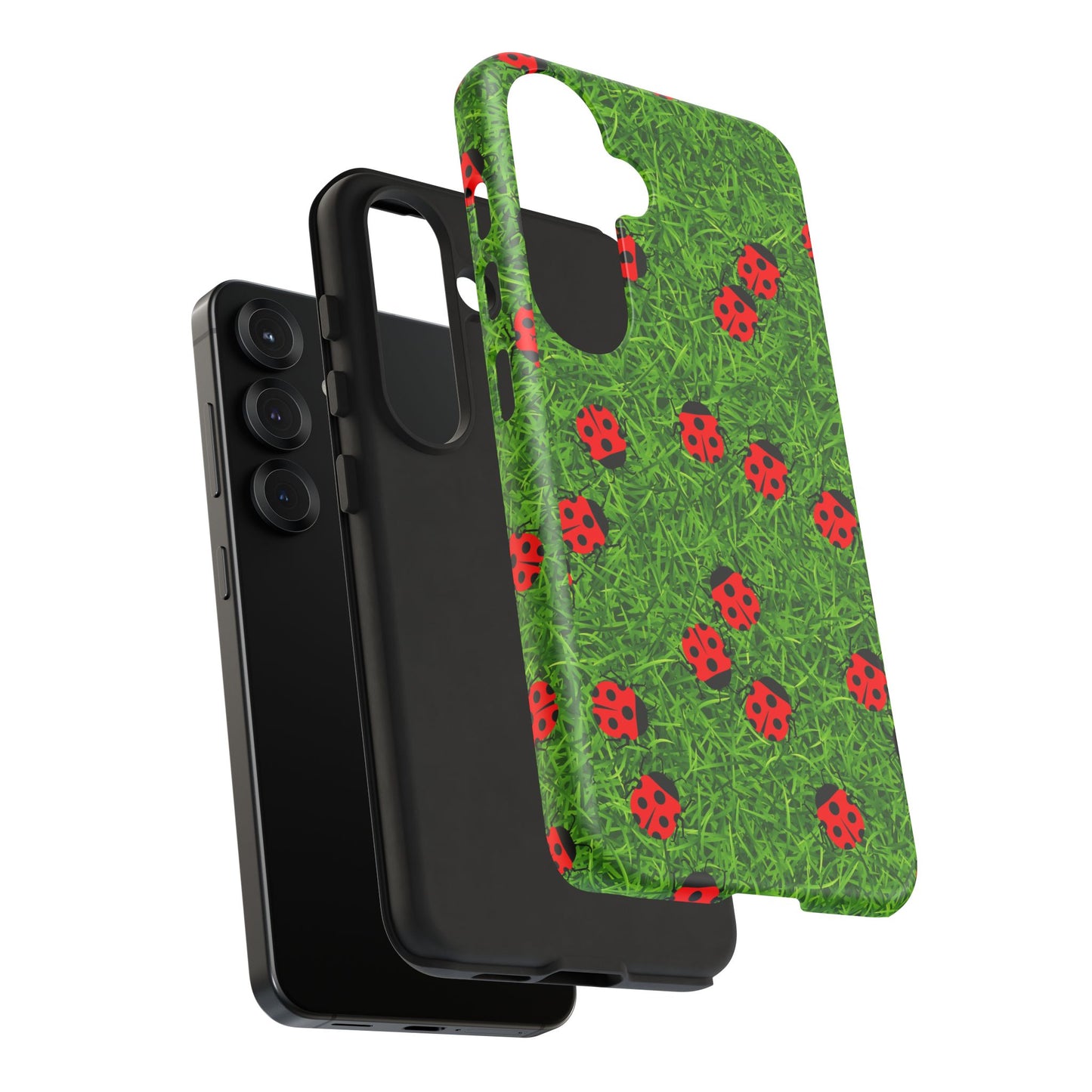 Ladybug Tough Phone Case - Cute Insect Aesthetic, Nature Pattern Art Design, Compatible with iPhone, Galaxy, and Google Phones
