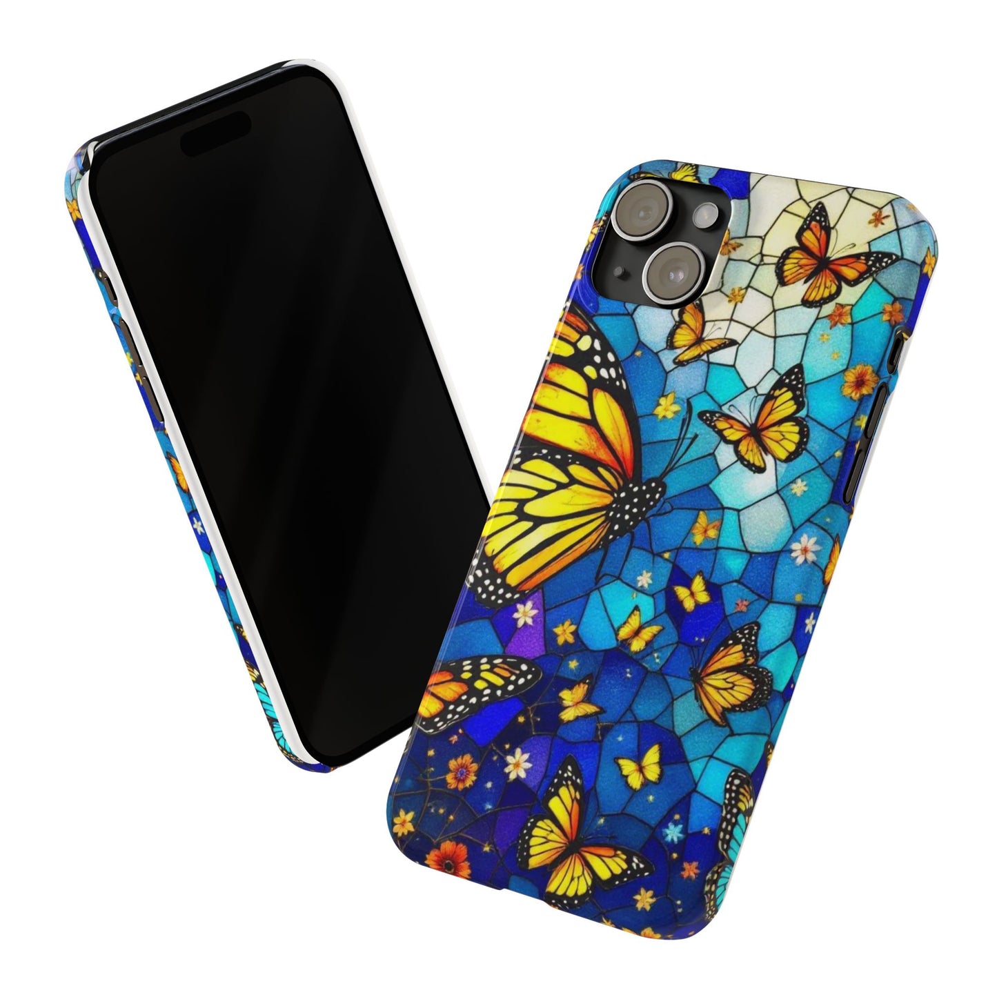 Butterfly Garden Slim Phone Case - Colorful Floral Design, Gift for Nature Lovers, Birthday Surprise, Eco-Friendly, Summer Vibes