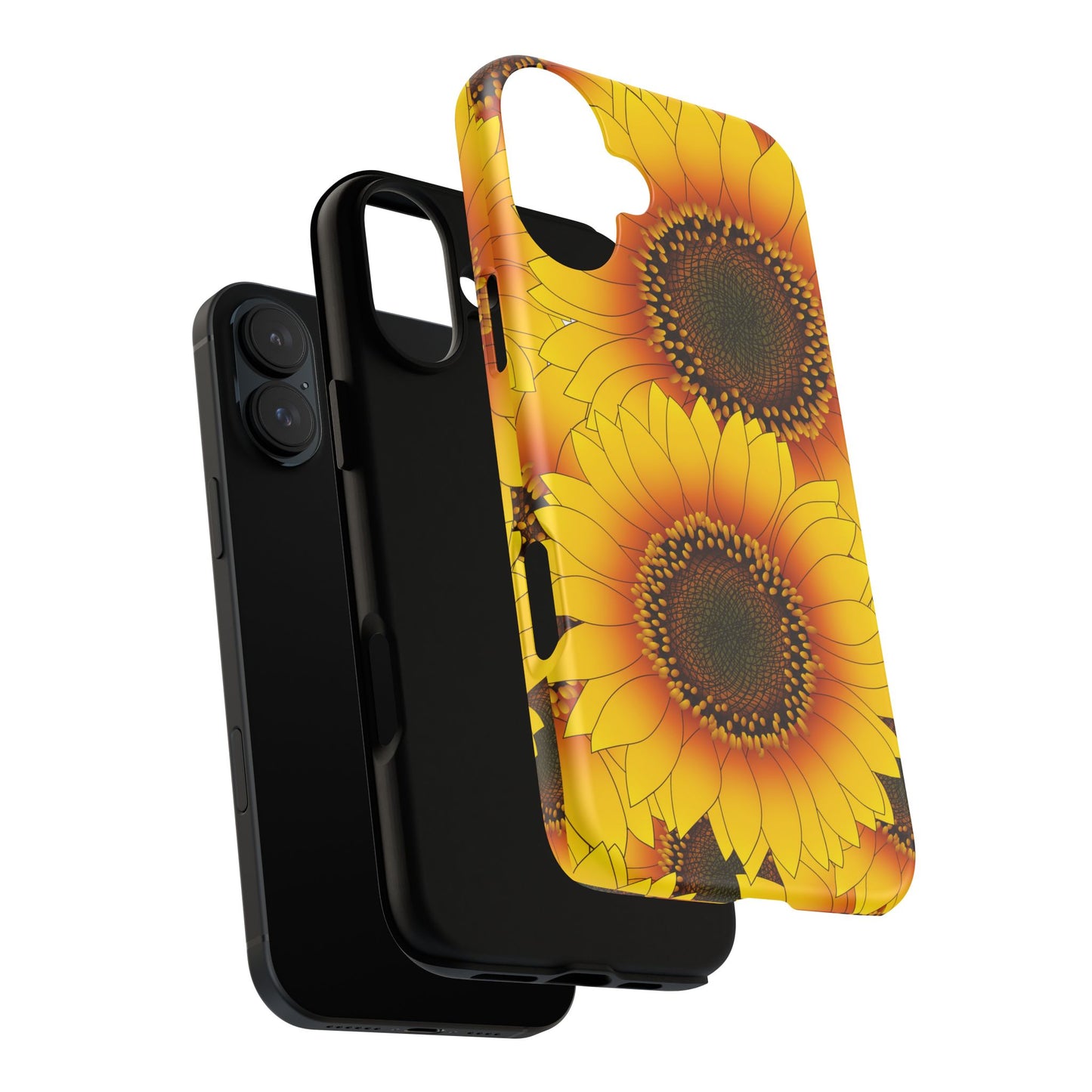 Sunflower Aesthetic Tough Phone Case - Bright Floral Art, Bold Yellow Sunflower Design, Compatible with iPhone, Galaxy, and Google Phones