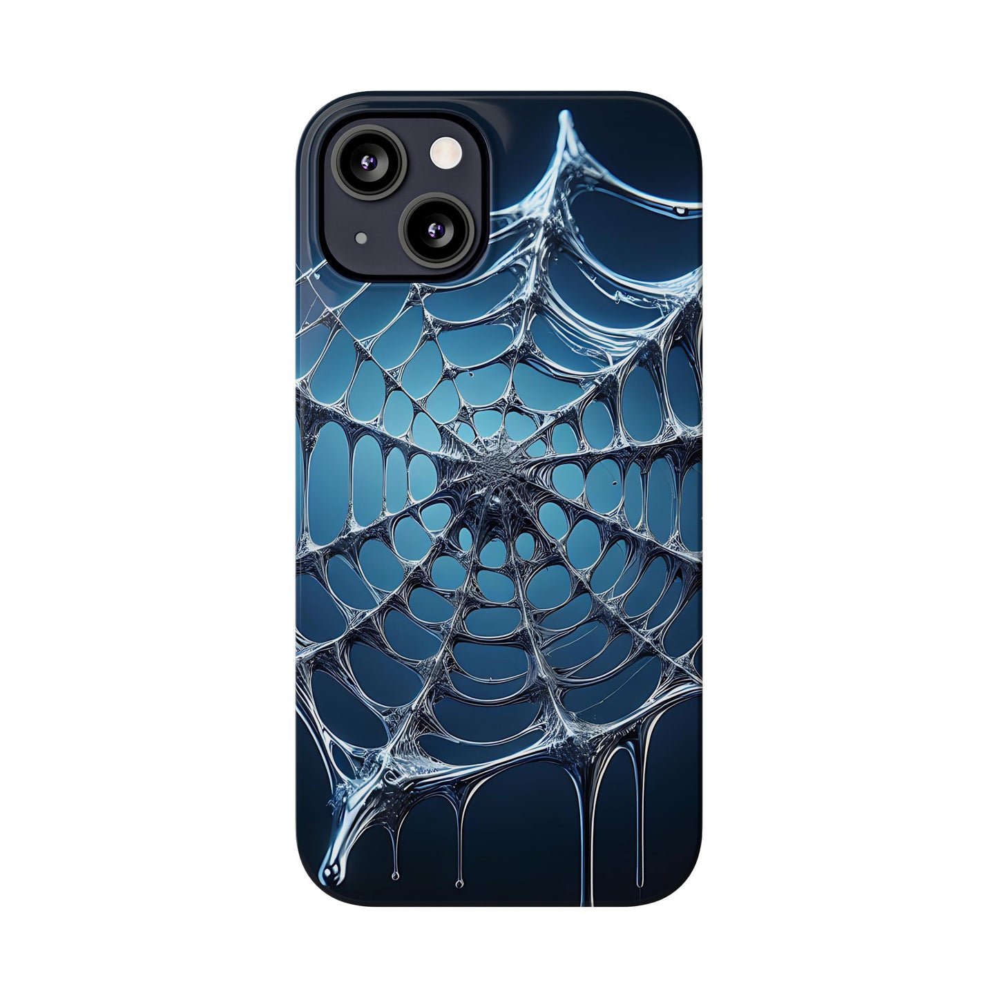 Spider Web Slim Phone Case - Artistic Design for Halloween, Unique Gift, Phone Accessories, Trendy Tech Style, Eco-Friendly Case