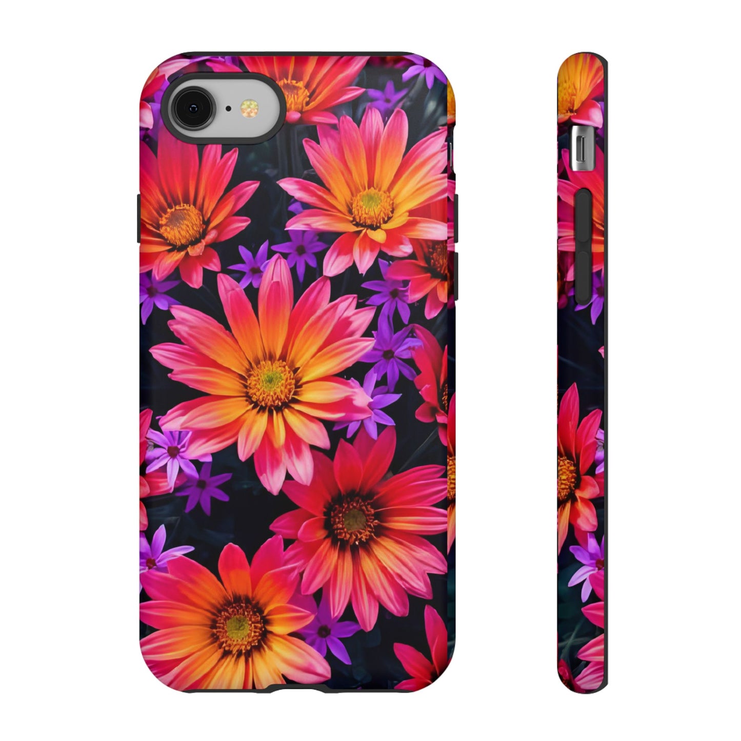 Bold Garden Flower Tough Phone Case - Colorful Floral Print, Bright Botanical Aesthetic, Compatible with iPhone, Galaxy, and Google Phones