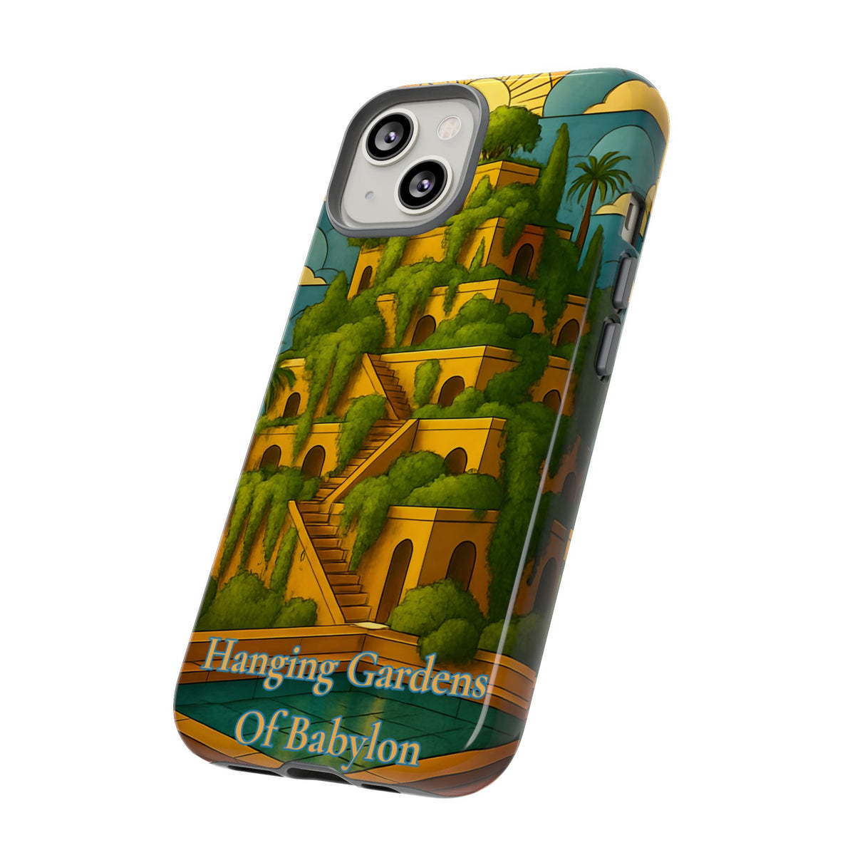 World Wonders Tough Phone Case, Hanging Gardens of Babylon, Compatible with iPhone 17, 16, 15, 14, 13, Galaxy, Google