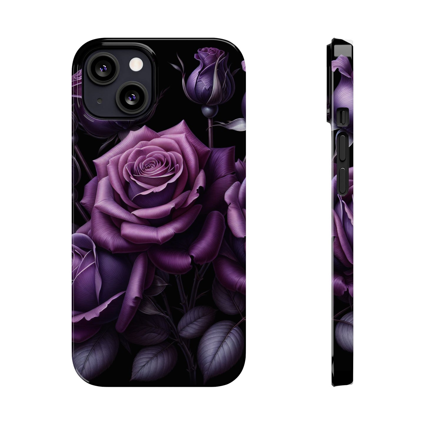 Purple Rose Slim Phone Cases, Floral Phone Cover, Elegant Smartphone Case, Gift for Her, Mother's Day Accessories