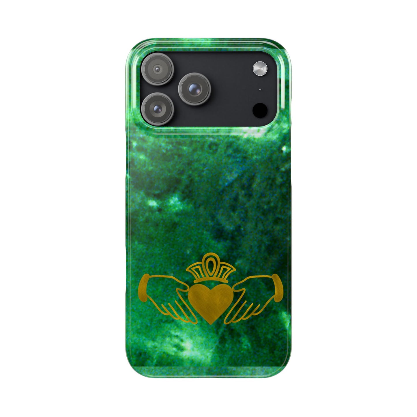 Claddagh Slim Phone Case, Irish Symbol Ring, Love Loyalty Friendship Vintage Gold, Compatible with iPhone 17 16 15 14 13 12 11