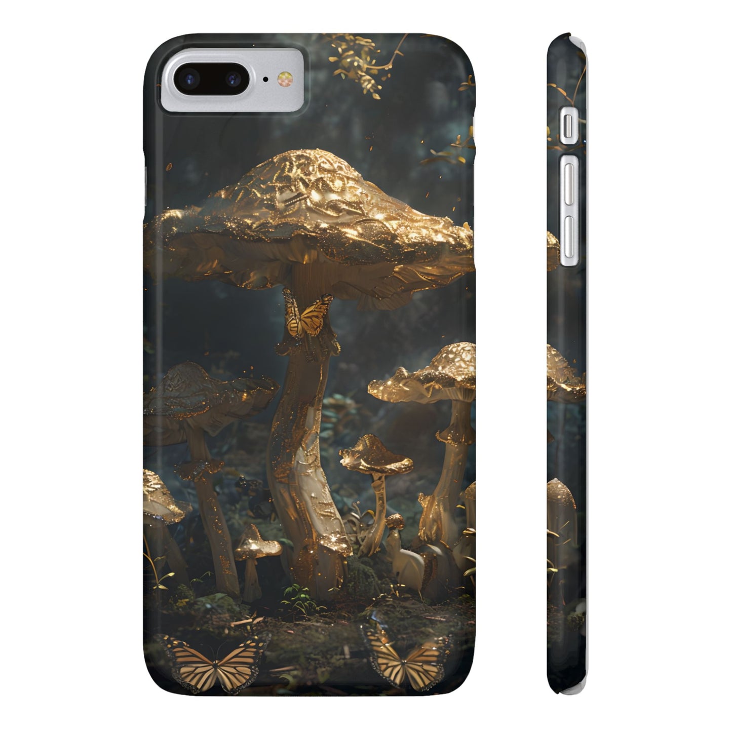 Enchanted Forest Slim Phone Cases, Fantasy Phone Cover, Mushroom Design, Nature Lover Gift, Boho Chic Cell Phone Case