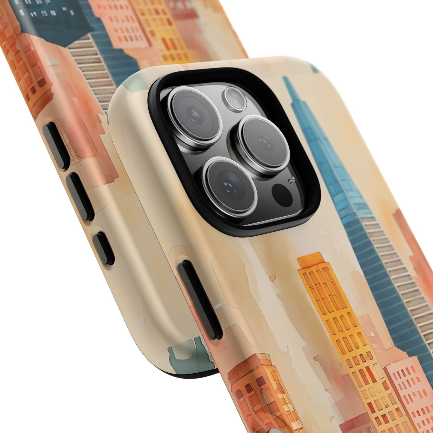 San Francisco Cityscape Tough Phone Case - Tropical Skyline Aesthetic, Sunset Beach Urban Art, Compatible with iPhone, Galaxy, and Google