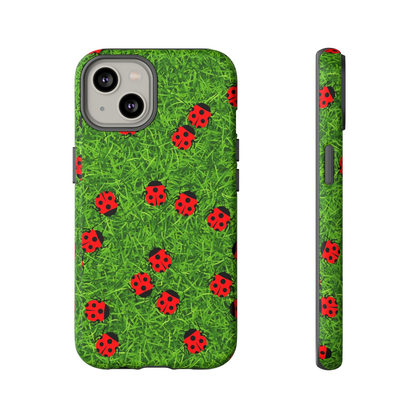 Ladybug Tough Phone Case - Cute Insect Aesthetic, Nature Pattern Art Design, Compatible with iPhone, Galaxy, and Google Phones