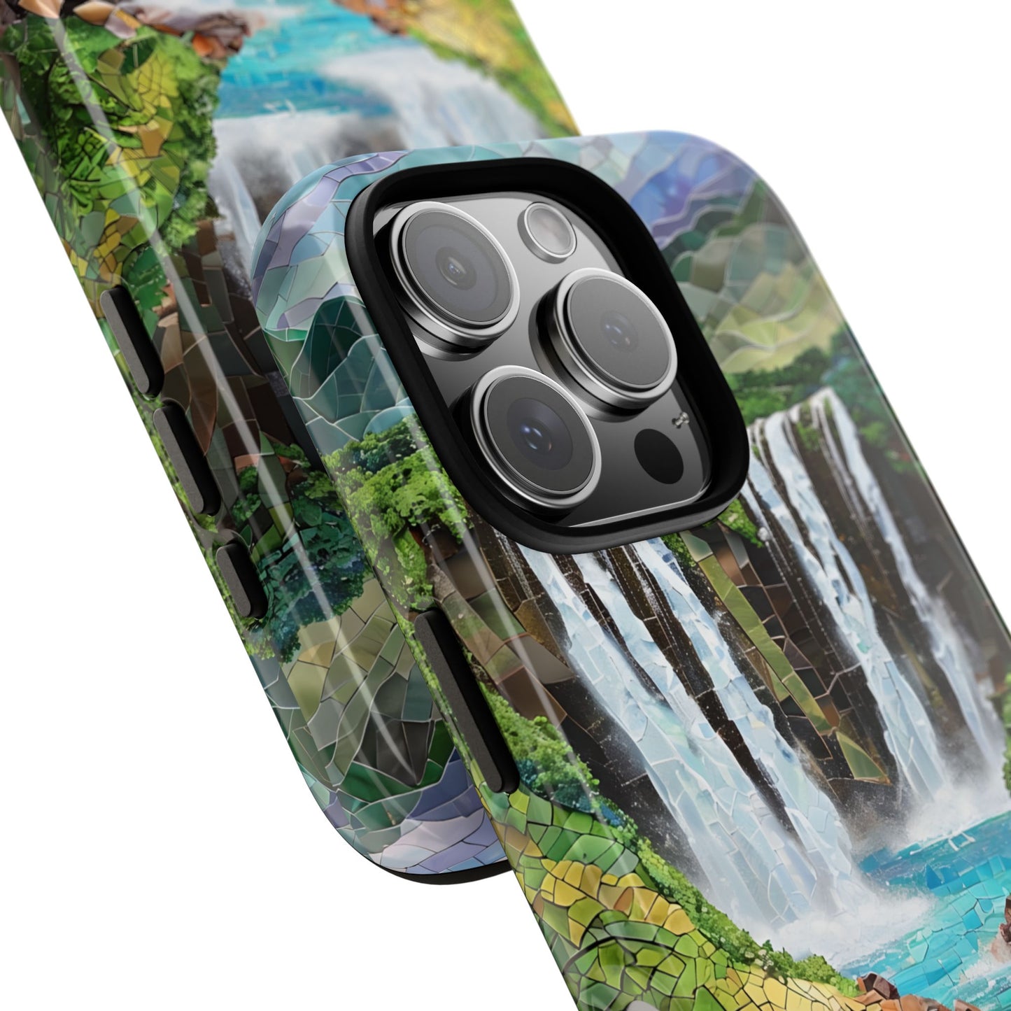 Haleakala National Park Phone Case, Mosaic Phone Case, Hawaii Nature Art National Park Gift Scenic Waterfall Phone Cover Landscape Aesthetic