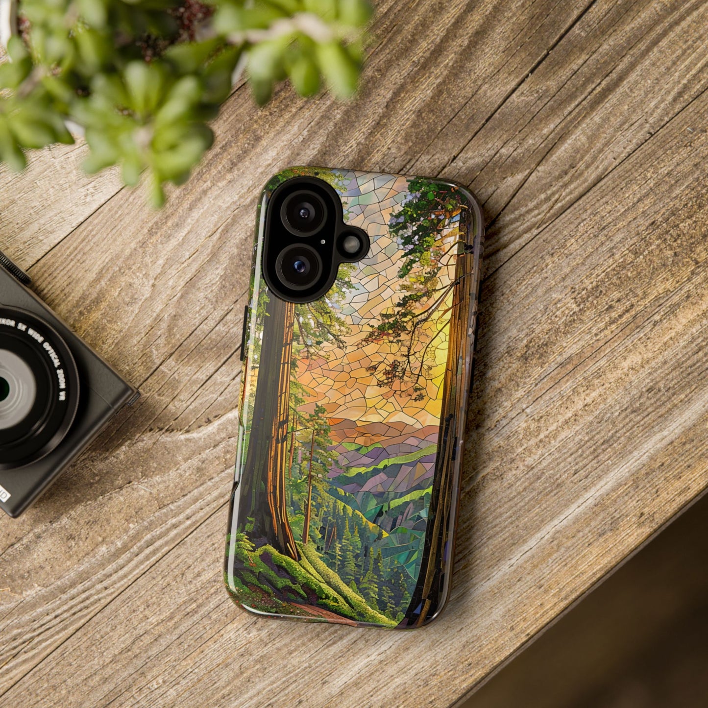 Redwood National Park Northern California Phone Case, Mosaic Phone Case, Mountain Nature Art, National Park Gift, Scenic Forest Phone Cover