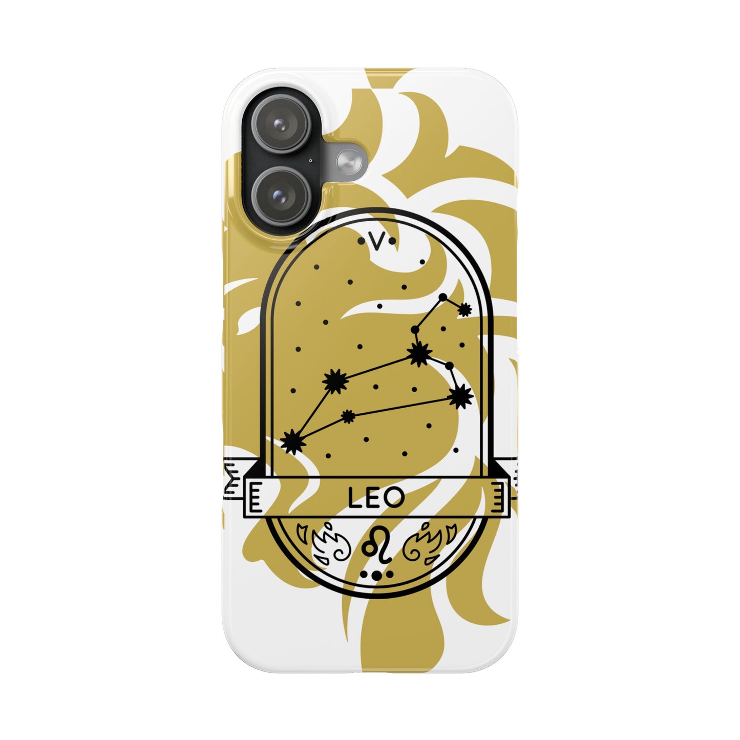 Leo Zodiac Slim Phone Case, Astrology Gift for Her, Celestial Star Sign Cover, Compatible with iPhone 17, 16, 15, 14, 13, 12, 11