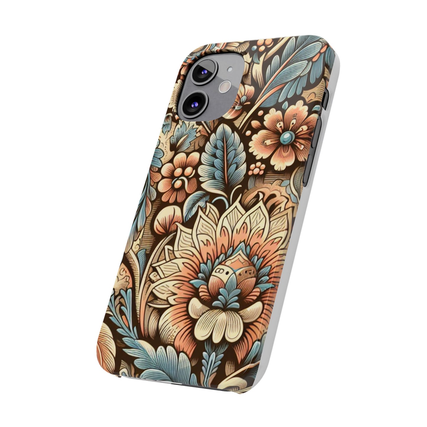 Floral Slim Phone Case, Boho Chic Phone Cover, Stylish Gift for Her, Spring and Summer Accessory, Trendy Phone Protector