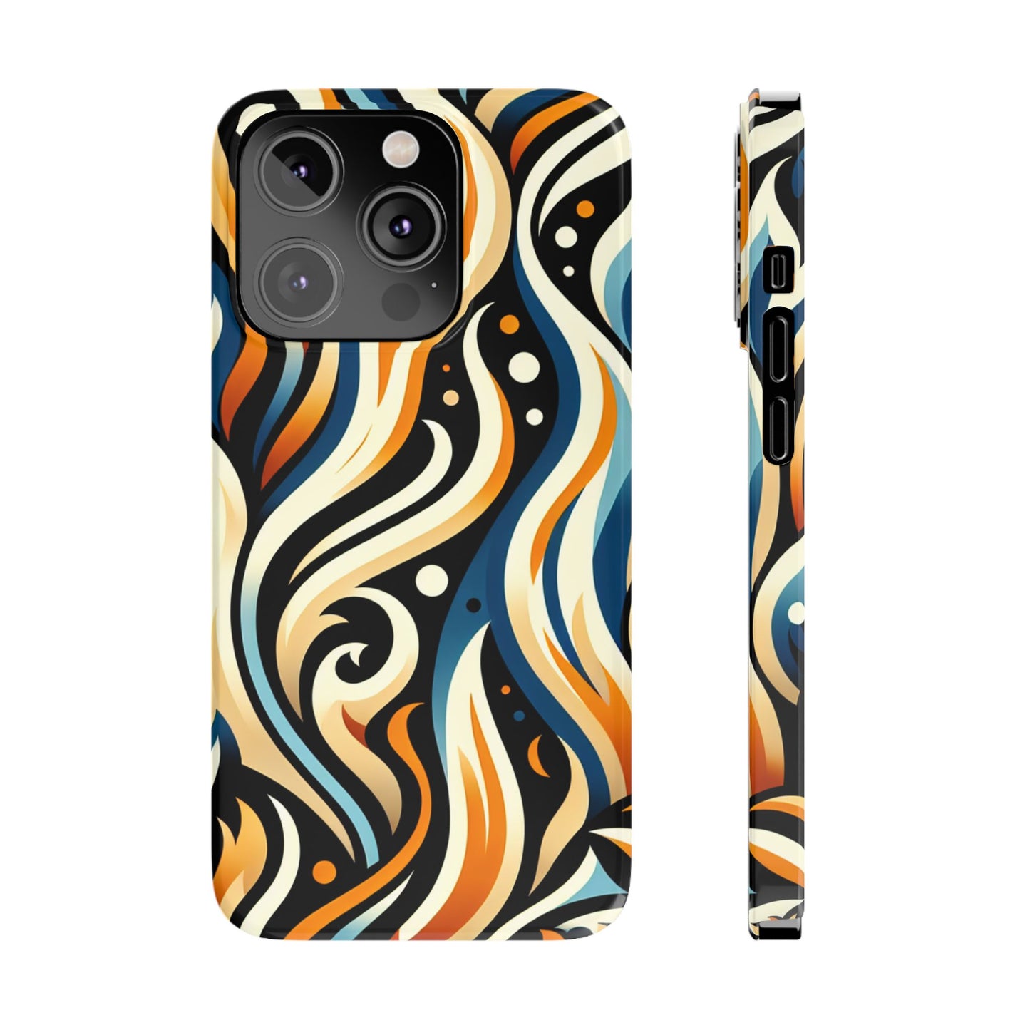Stylish Slim Phone Cases with Bold Abstract Design, Phone Accessories, Trendy Gift, Unique Art, Colorful Protective Cover