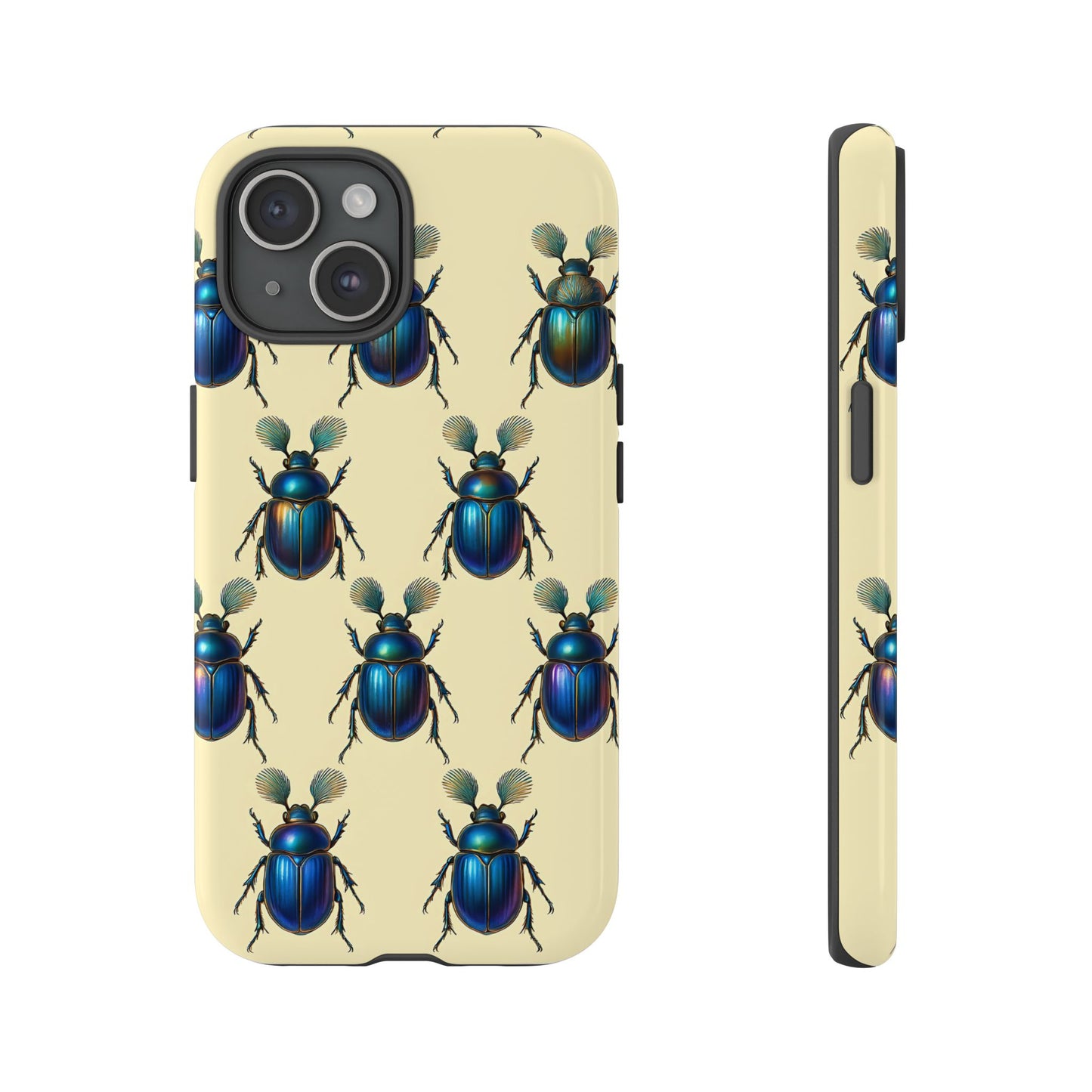 Beetle Tough Phone Case - Nature-Inspired Insect Art, Vintage Bug Pattern Design, Compatible with iPhone, Galaxy, Google