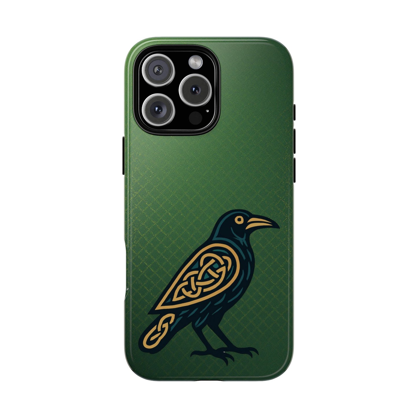 Celtic Raven Tough Phone Case, Irish Mythology Bird Design, Gold Raven iPhone Case, Gothic Celtic Symbol, Heritage Gift Idea