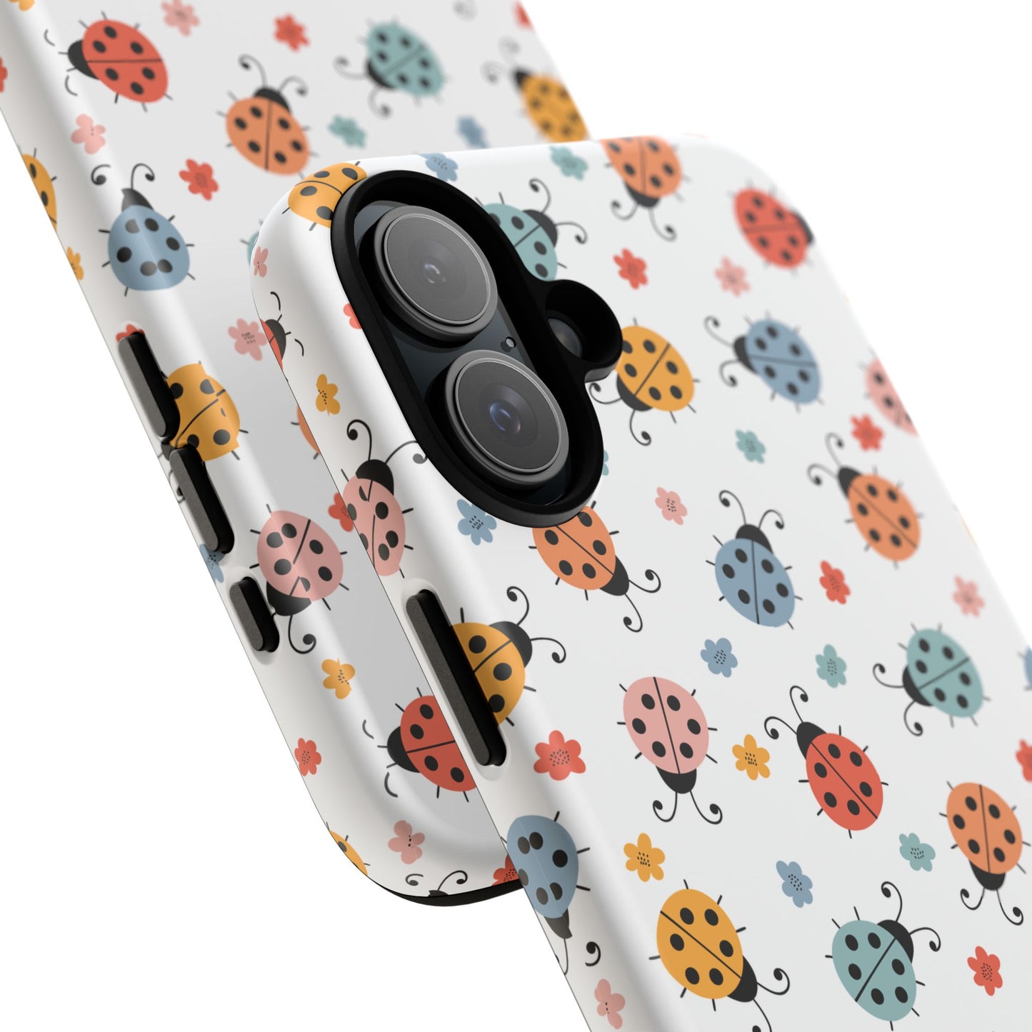 Ladybug Tough Phone Case - Cute Insect Aesthetic, Nature-Inspired Pattern Art, Compatible with iPhone, Galaxy, and Google Phones