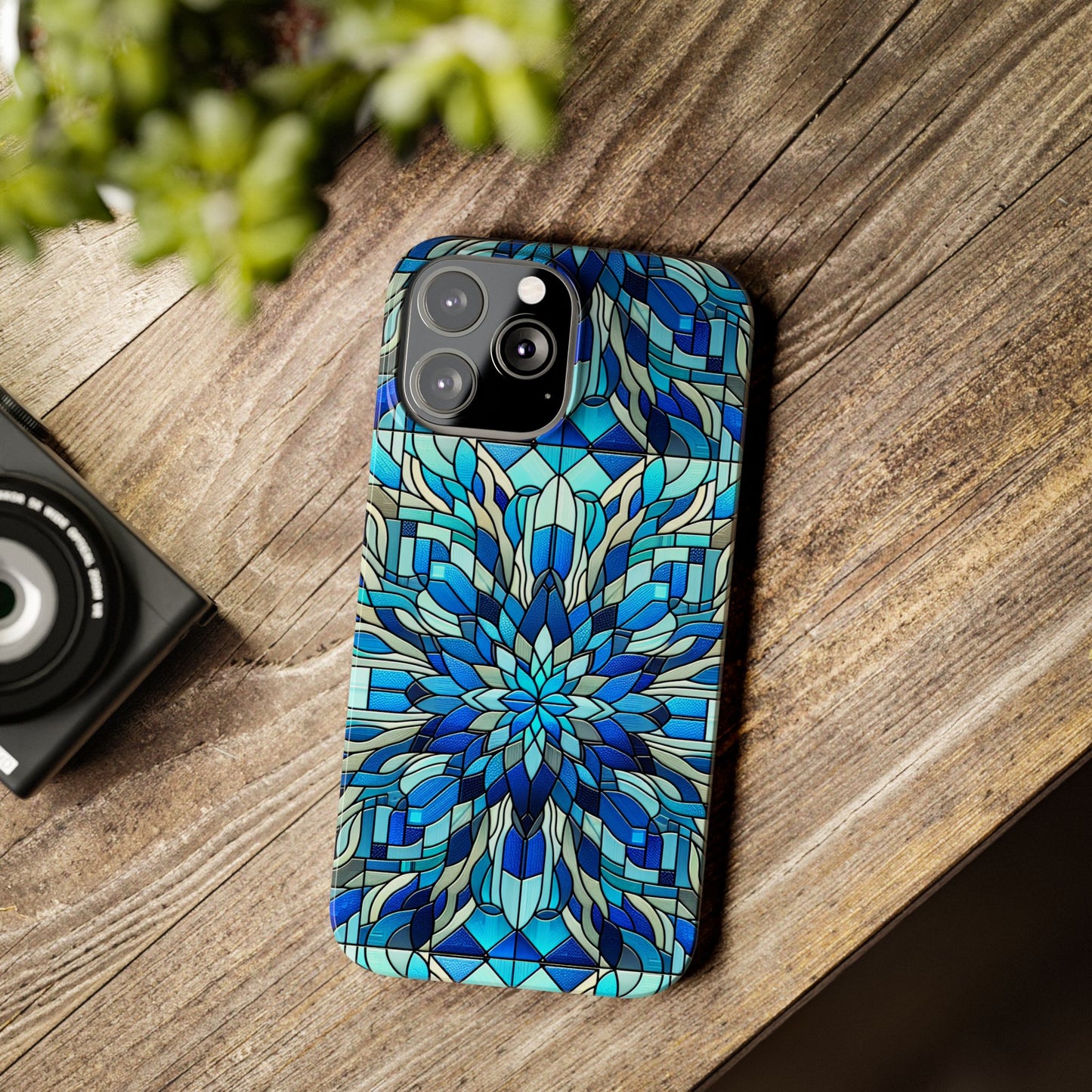 Stained Glass Slim Phone Cases, Floral Phone Covers, Unique Gifts, Artistic Phone Skins, Smartphone Accessories, Stylish Cases