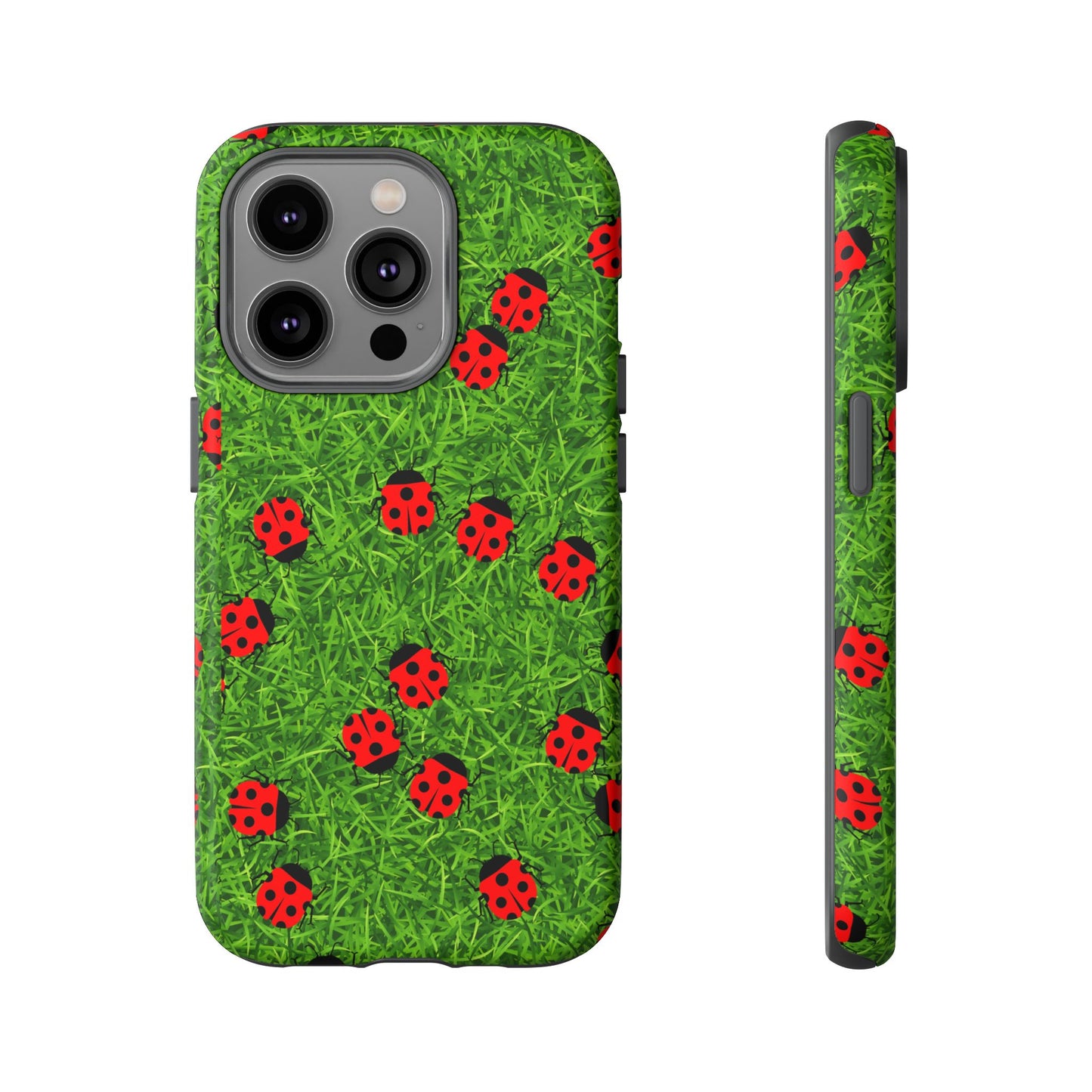 Ladybug Tough Phone Case - Cute Insect Aesthetic, Nature Pattern Art Design, Compatible with iPhone, Galaxy, and Google Phones