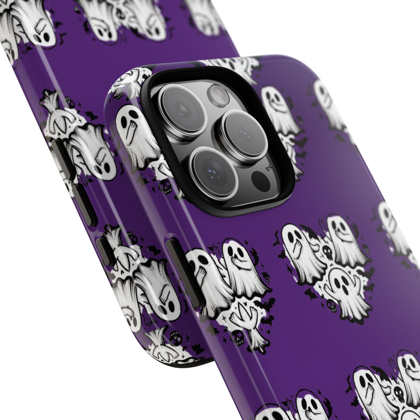 Cute Ghost Heart Tough Phone Case  - Creepy Cute Spooky Heart Print, Goth Coquette Aesthetic, Compatible with iPhone, Galaxy, Google iPhones