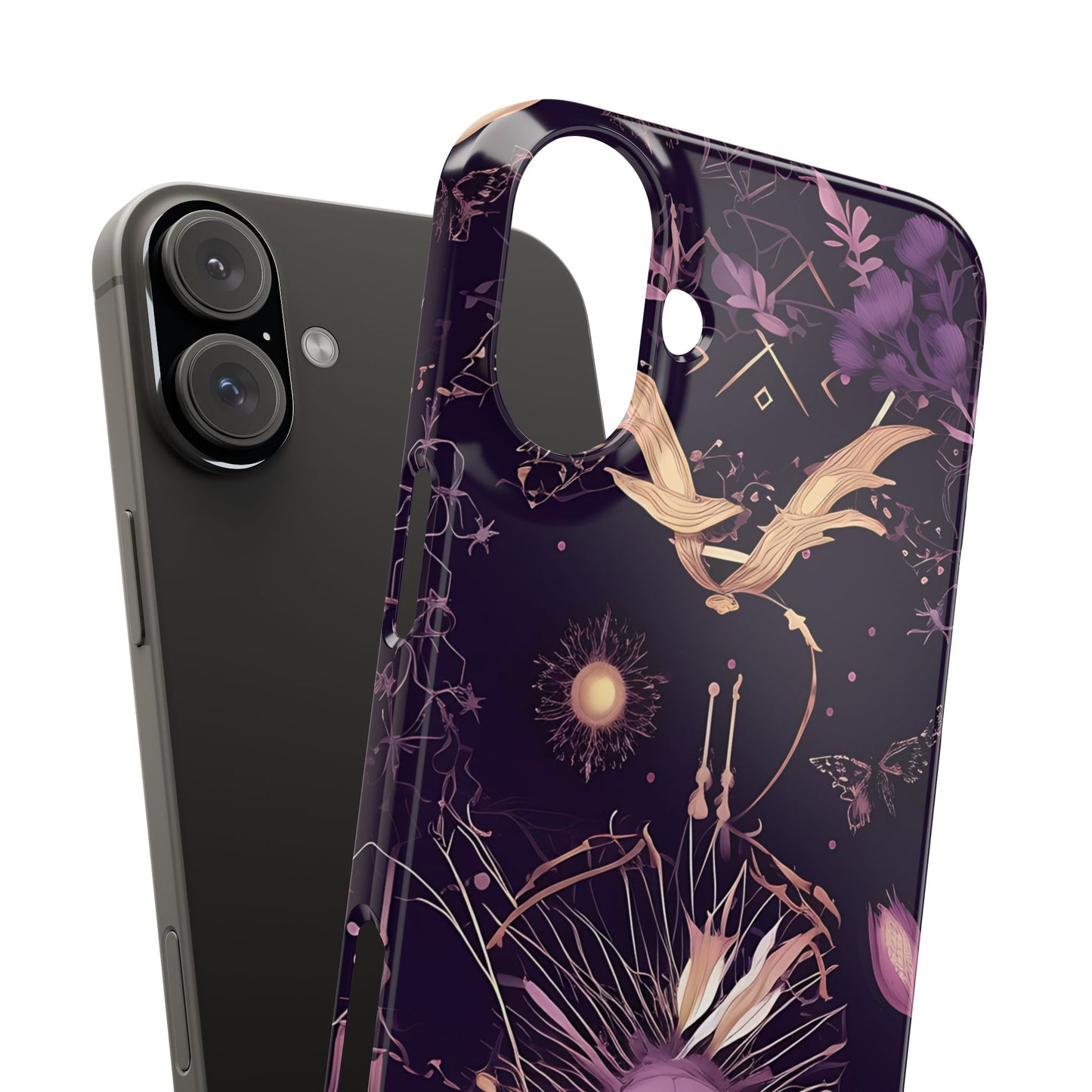 Gothic Floral Slim Phone Cases, Ghostly Style Mobile Cover, Dark Aesthetic Gift, Unique Protective Case, Perfect for Halloween