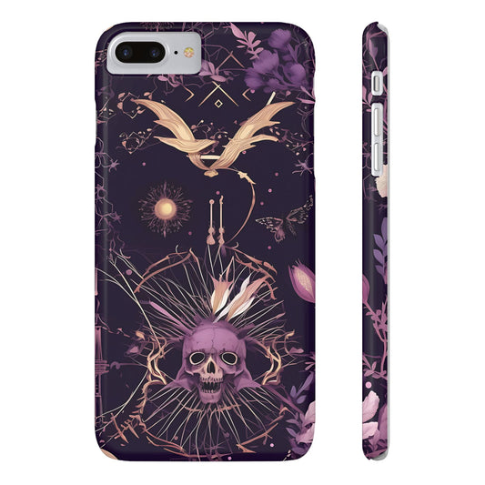Gothic Floral Slim Phone Cases, Ghostly Style Mobile Cover, Dark Aesthetic Gift, Unique Protective Case, Perfect for Halloween
