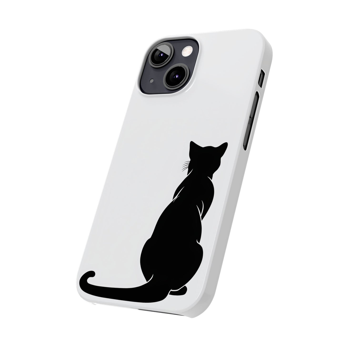 Black Cat Halloween Slim Phone Case Coquette, Creepy Cute Gift for Her, Goth Coquette Spooky Case, Compatible with iPhone, Galaxy, Google