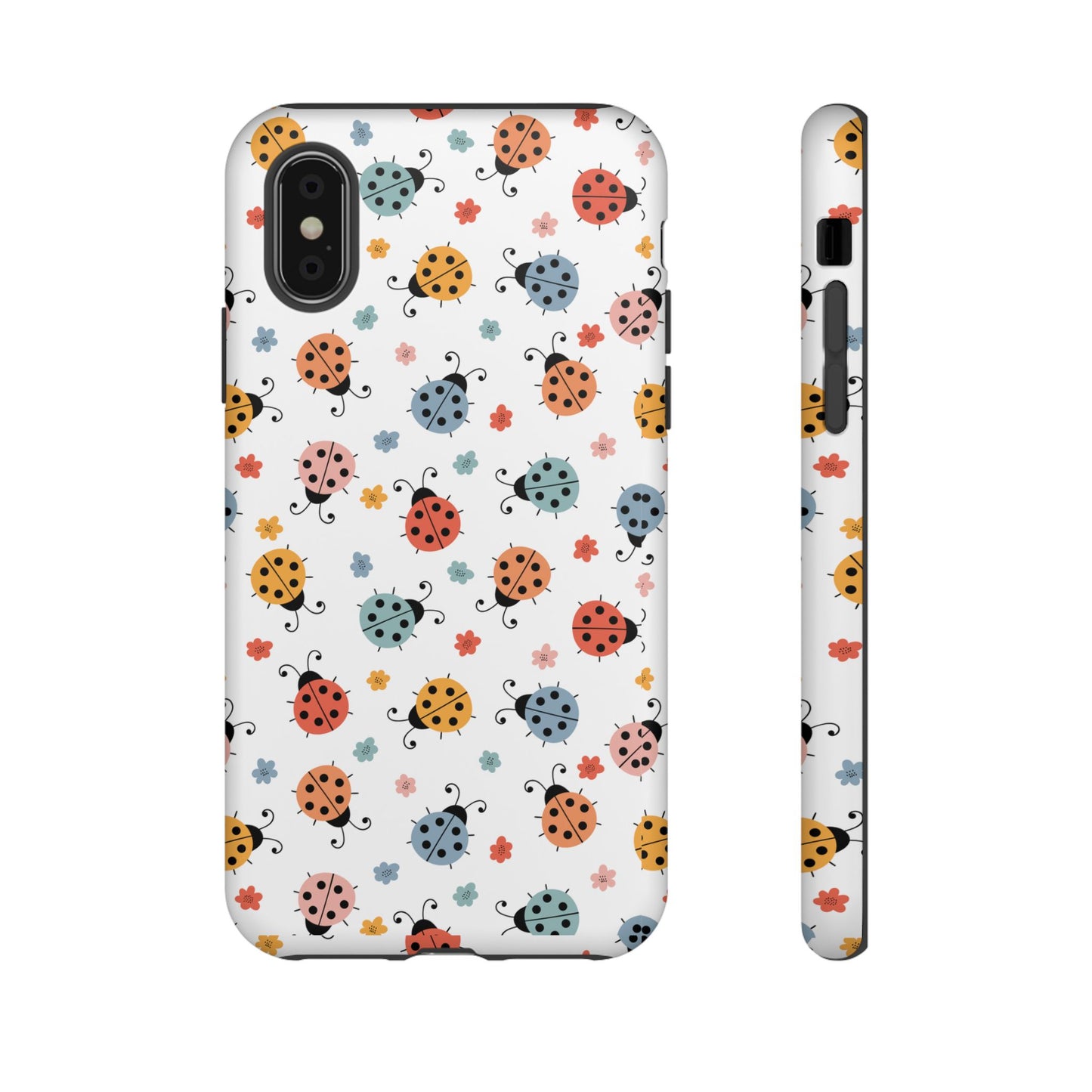 Ladybug Tough Phone Case - Cute Insect Aesthetic, Nature-Inspired Pattern Art, Compatible with iPhone, Galaxy, and Google Phones