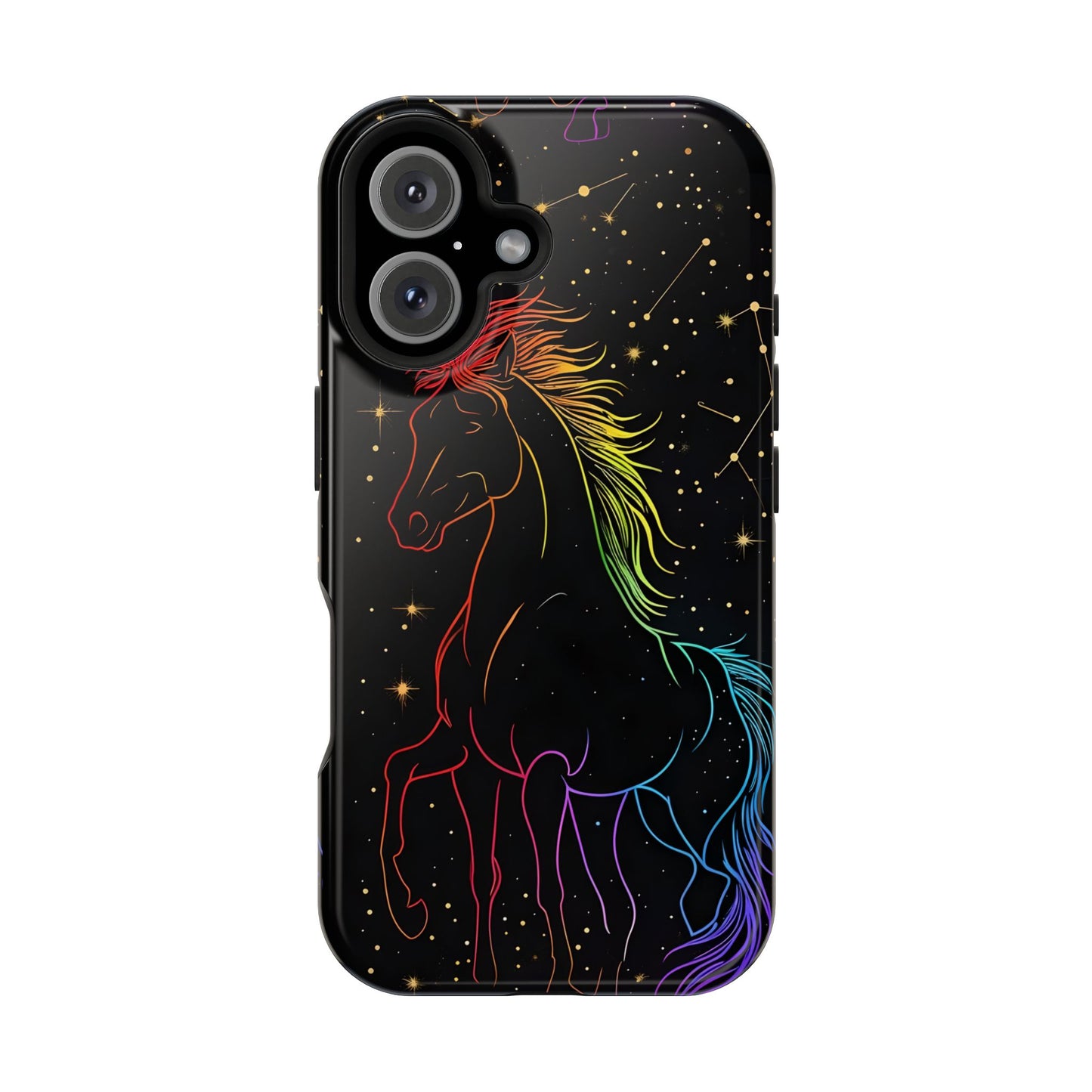 Year of the Horse Neon Art Magnetic Phone Case, Chinese Zodiac 2026 Design, compatible with iPhone 17 16 15 14 13