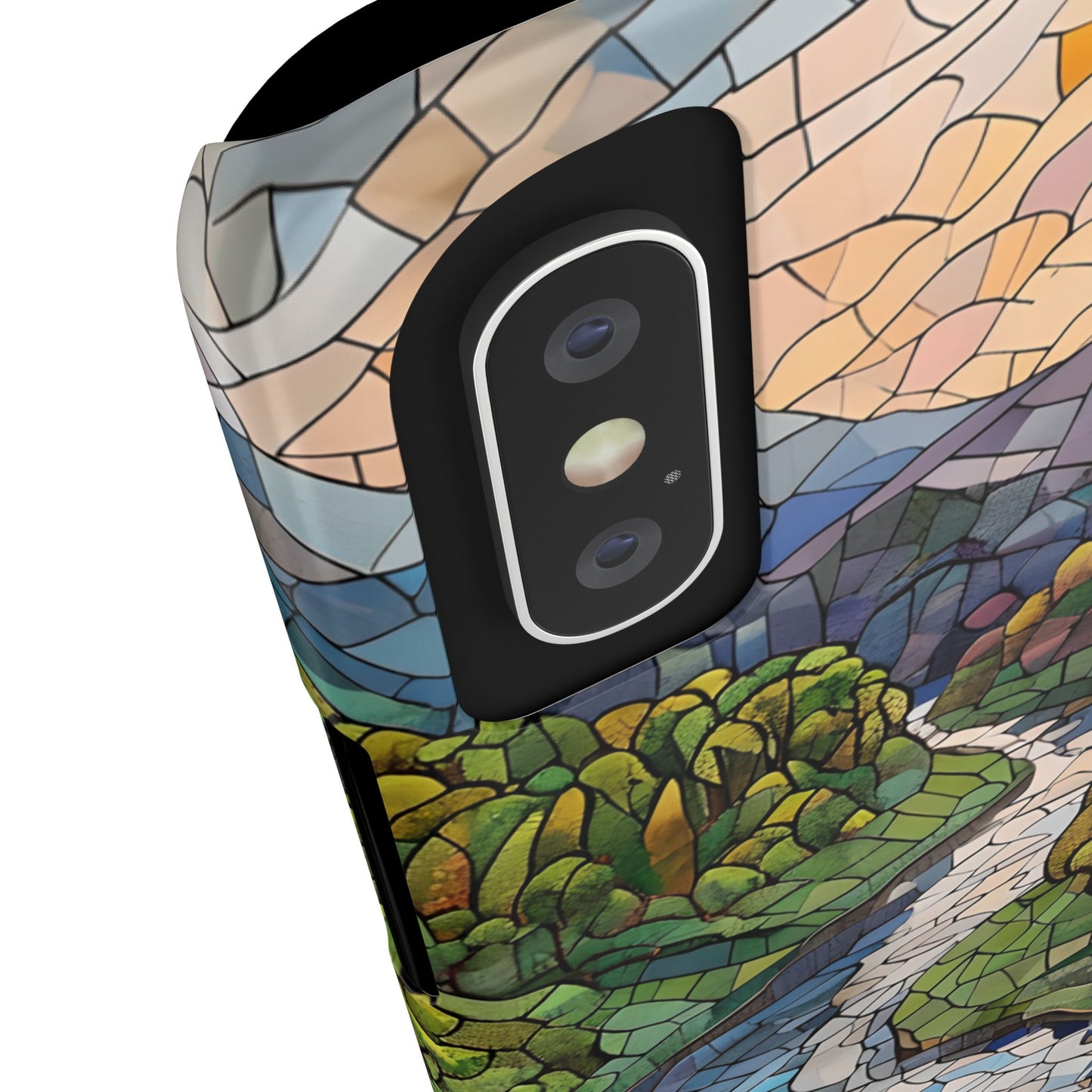 Cuyahoga Valley Mosaic Slim Phone Case, Midwest Forest Art, Scenic Nature Aesthetic, Unique Gift for Nature Lovers