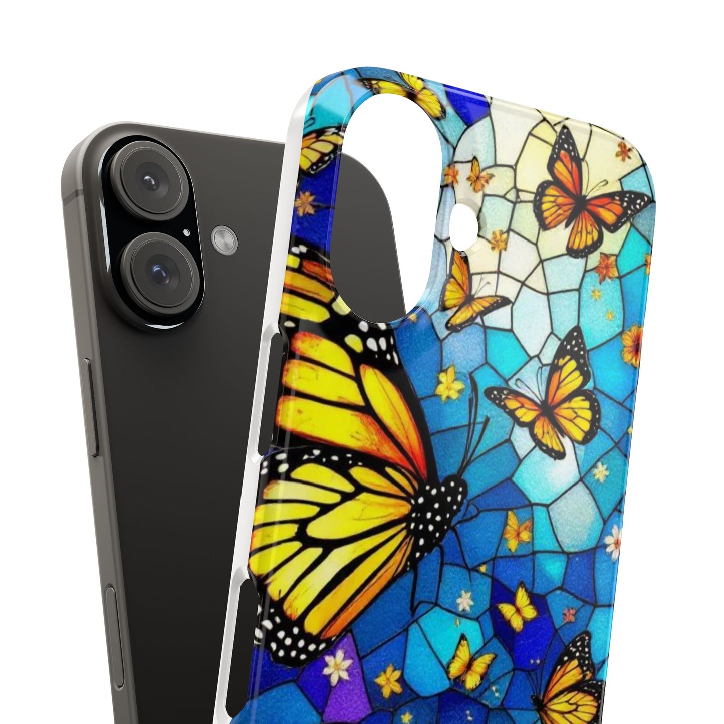 Butterfly Garden Slim Phone Case - Colorful Floral Design, Gift for Nature Lovers, Birthday Surprise, Eco-Friendly, Summer Vibes