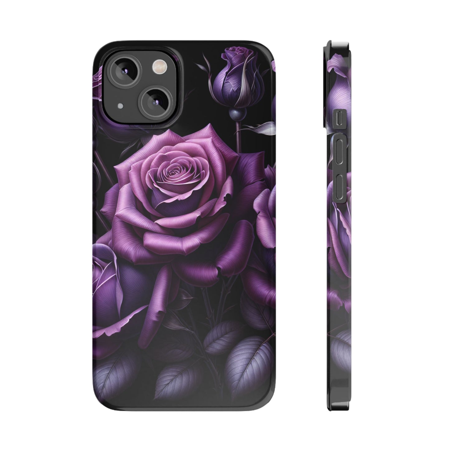 Purple Rose Slim Phone Cases, Floral Phone Cover, Elegant Smartphone Case, Gift for Her, Mother's Day Accessories