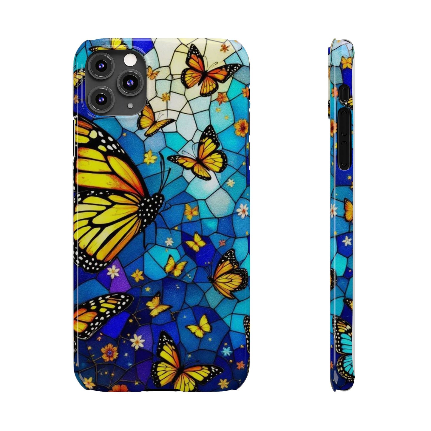 Butterfly Garden Slim Phone Case - Colorful Floral Design, Gift for Nature Lovers, Birthday Surprise, Eco-Friendly, Summer Vibes