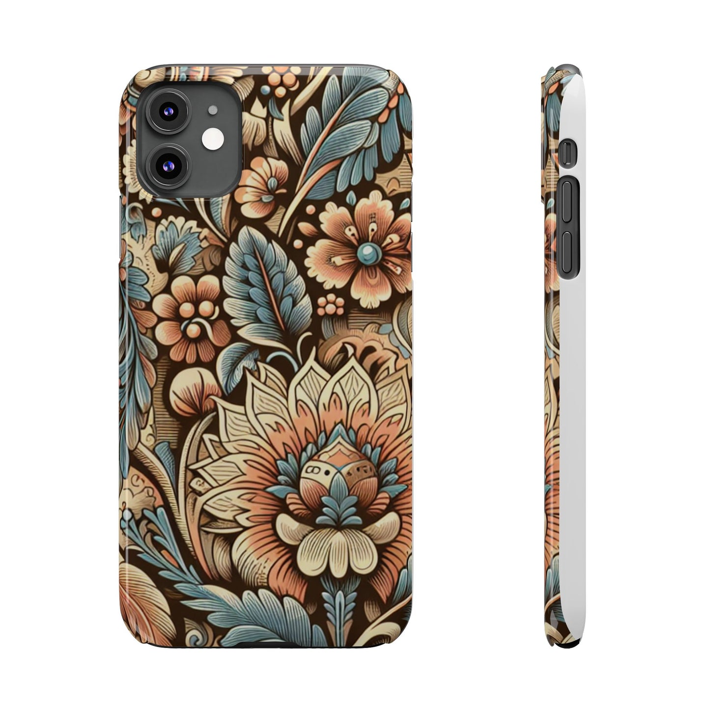 Floral Slim Phone Case, Boho Chic Phone Cover, Stylish Gift for Her, Spring and Summer Accessory, Trendy Phone Protector
