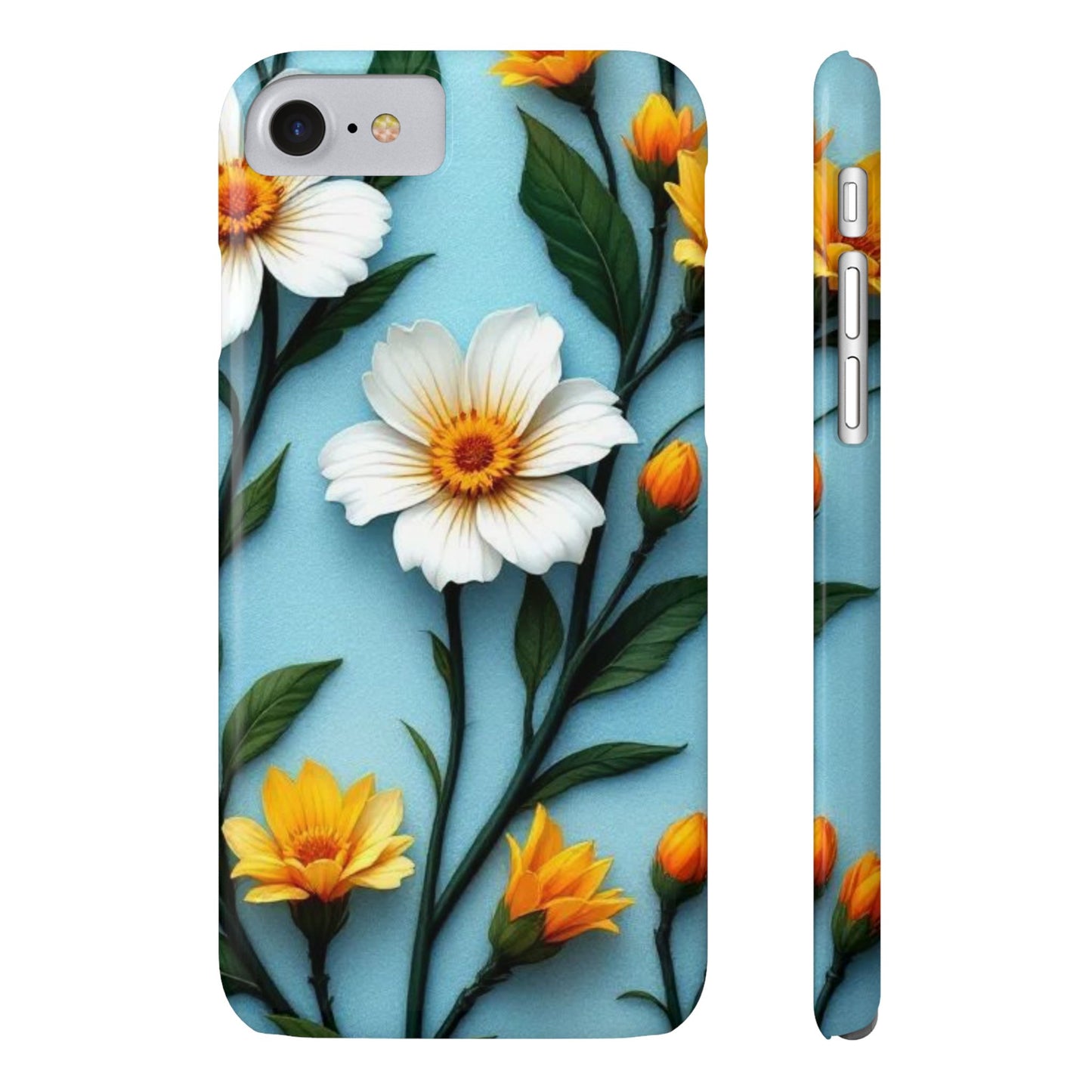 Floral Slim Phone Case, Smartphone Accessories, Gift for Her, Nature Lover Gift, Spring Decor, Cute Phone Cover