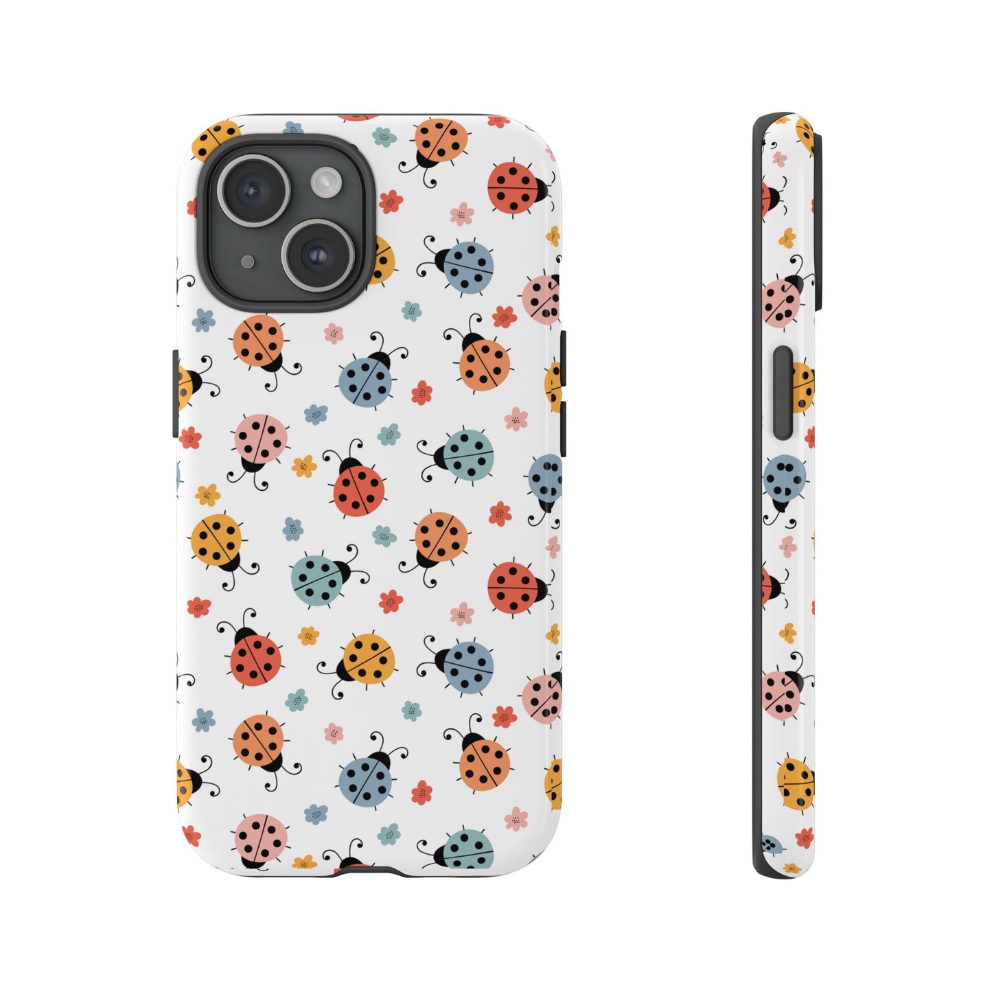 Ladybug Tough Phone Case - Cute Insect Aesthetic, Nature-Inspired Pattern Art, Compatible with iPhone, Galaxy, and Google Phones