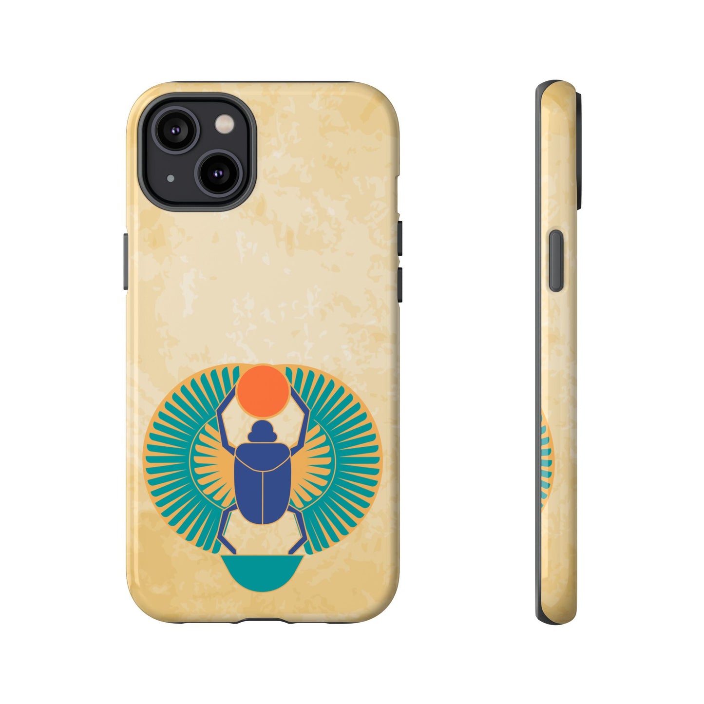 Ancient Egyptian Scarab Beetle Tough Phone Case - Symbol of Rebirth Design, Mythological Art, Compatible with iPhone, Galaxy, and Google