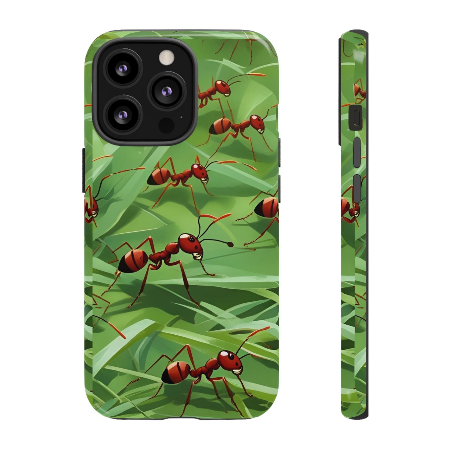 Marching Ant Pattern Tough Phone Case - Realistic Insect Art, Minimalist Nature Aesthetic, Compatible with iPhone, Galaxy, and Google Phones